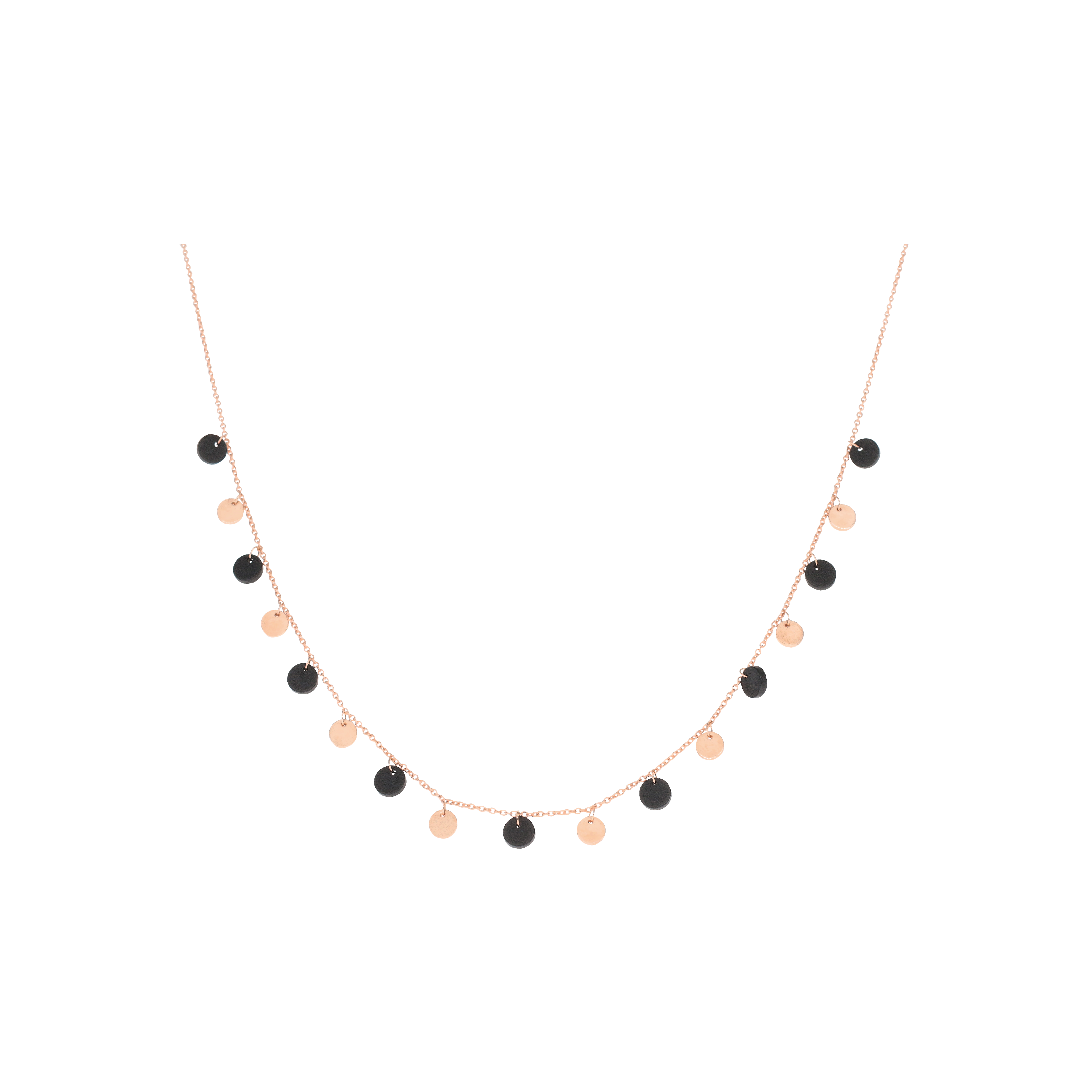 Bartorelli Italian Jewels | COLLANA PAILLETTES  IN ORO ROSA E ONICE - C082/3-ON (1)
