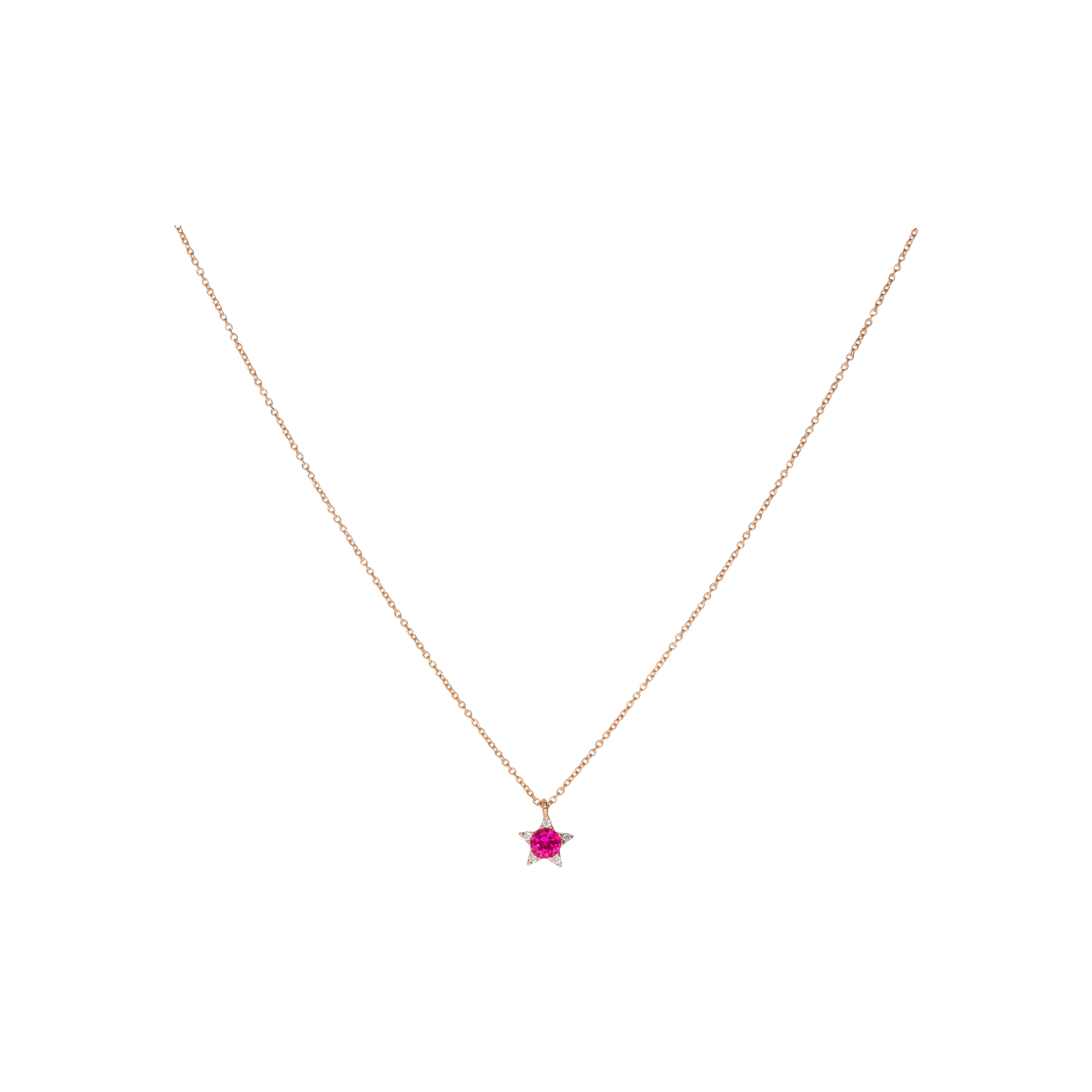 Bartorelli Italian Jewels | GIROCOLLO IN ORO ROSA CON STELLA DI RUBINO E DIAMANTI - C078/2-RB (1)