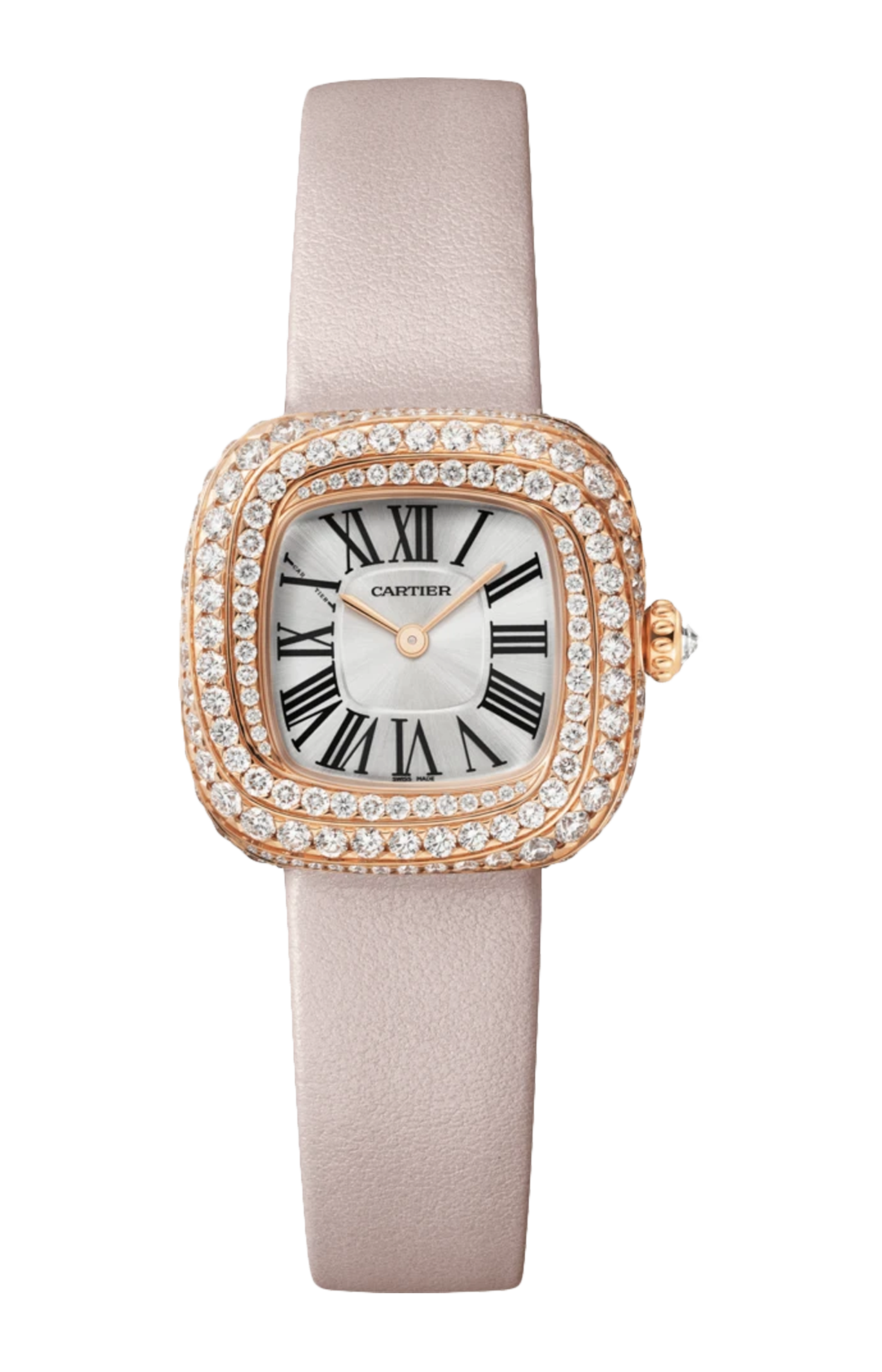 Cartier | COUSSIN DE CARTIER, MODELLO PICCOLO, QUARZO, ORO ROSA, DIAMANTI - WJCS0004 (1)