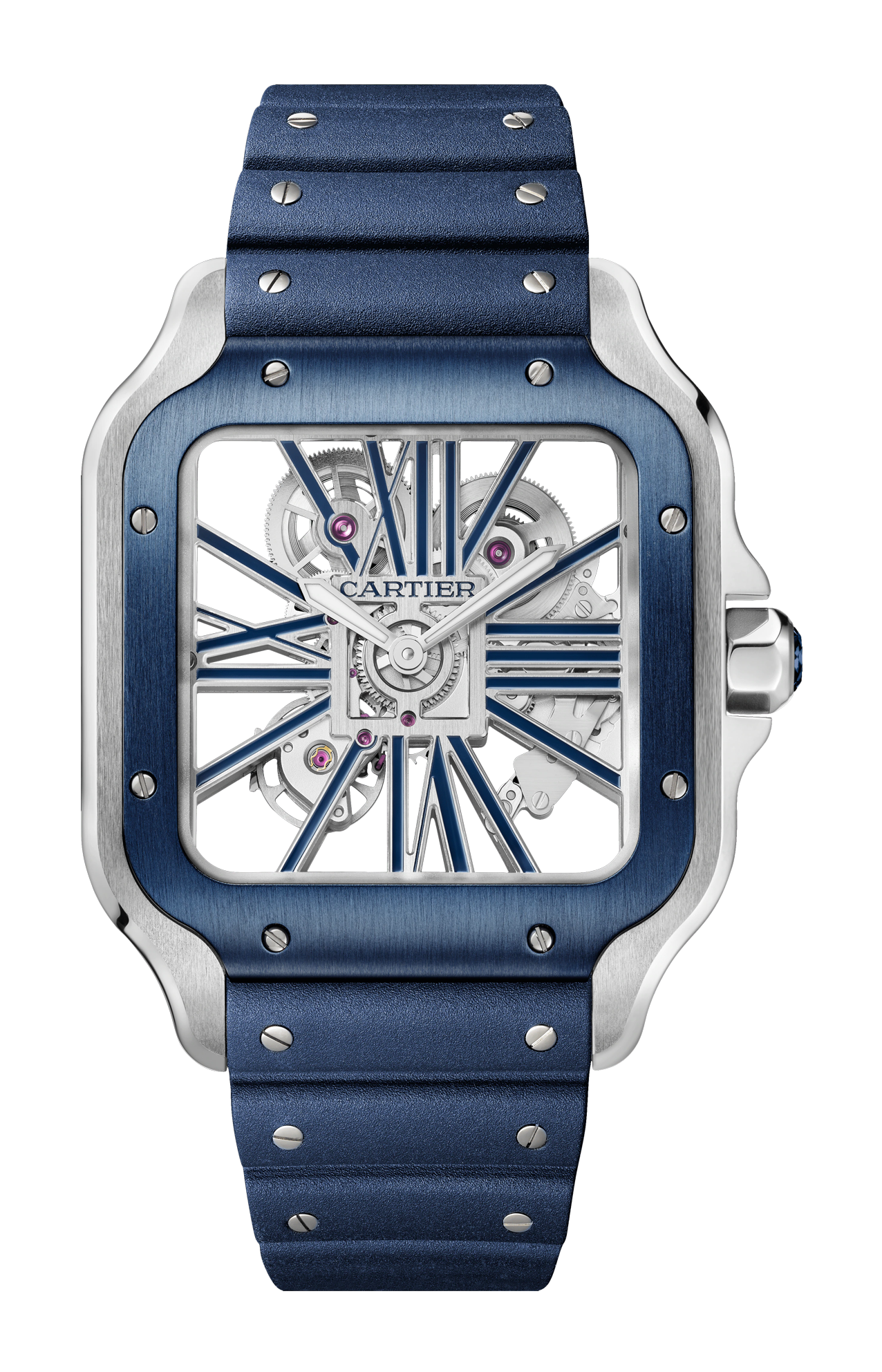 Cartier | SANTOS DE CARTIER, MODELLO GRANDE, SCHELETRATO, ACCIAIO, MANUALE - WHSA0026 (2)