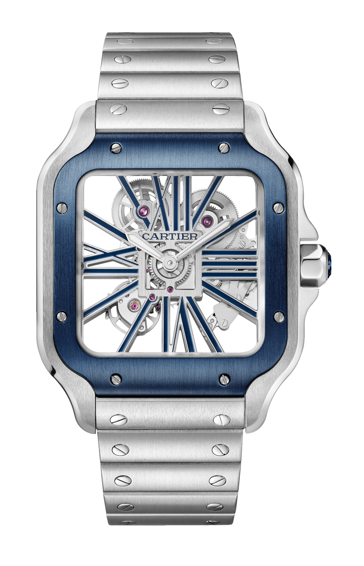Cartier | SANTOS DE CARTIER, MODELLO GRANDE, SCHELETRATO, ACCIAIO, MANUALE - WHSA0026 (1)