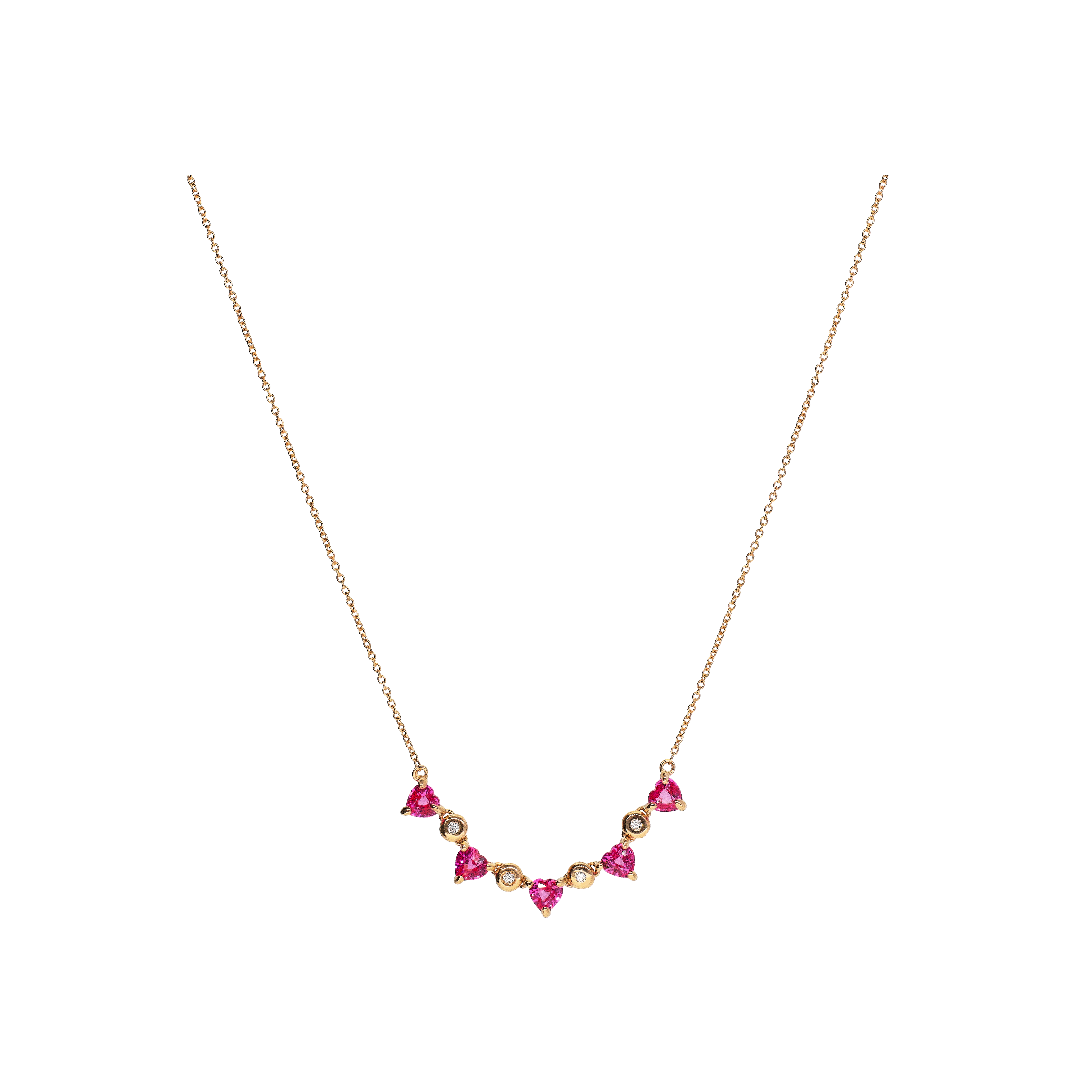 Bartorelli Italian Jewels | GIROCOLLO IN ORO ROSA CON ZAFFIRI ROSA E  DIAMANTI - C069/4-ZR (1)