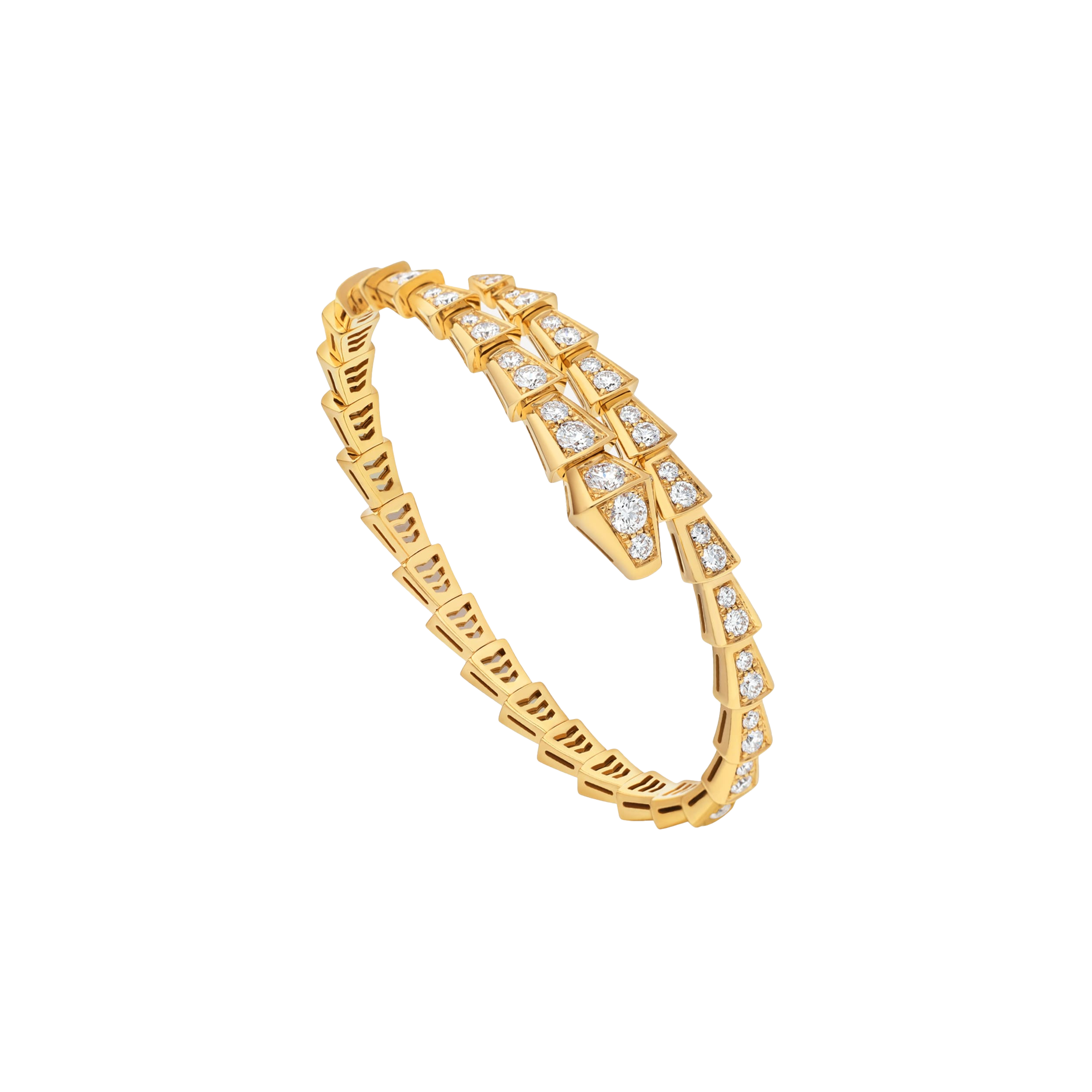 Bulgari | BRACCIALE SERPENTI VIPER IN ORO GIALLO CON PAV&Eacute; DI DIAMANTI - BR858983 - BR860194 (1)