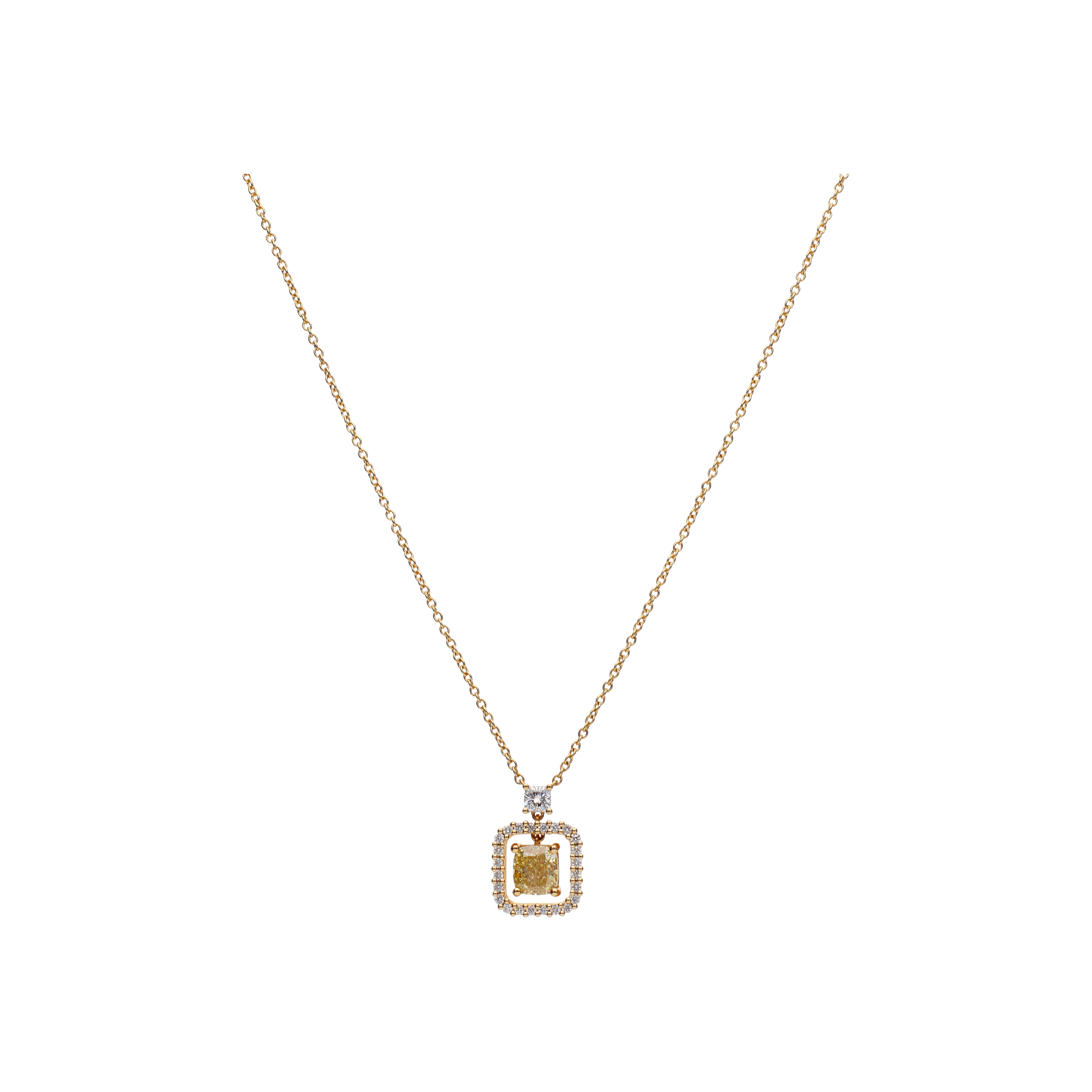 Bartorelli Italian Jewels | COLLANA IN ORO ROSA CON DIAMANTE FANCY YELLOW E DIAMANTI BIANCHI - VNH01871DDYP (1)