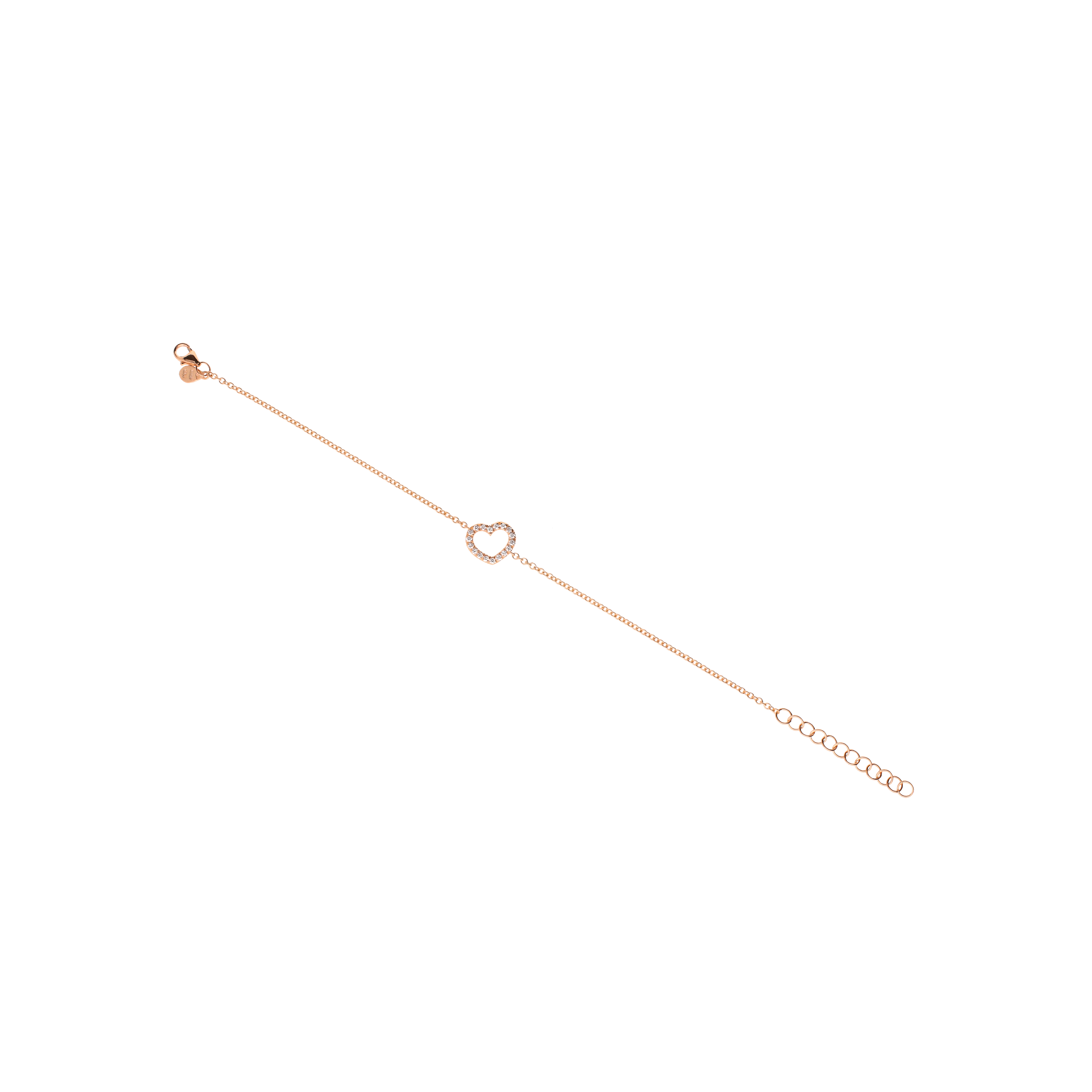 Bartorelli Italian Jewels | BRACCIALE IN ORO ROSA CON CUORE SILHOUETTE IN DIAMANTI - FB1419R001 (1)