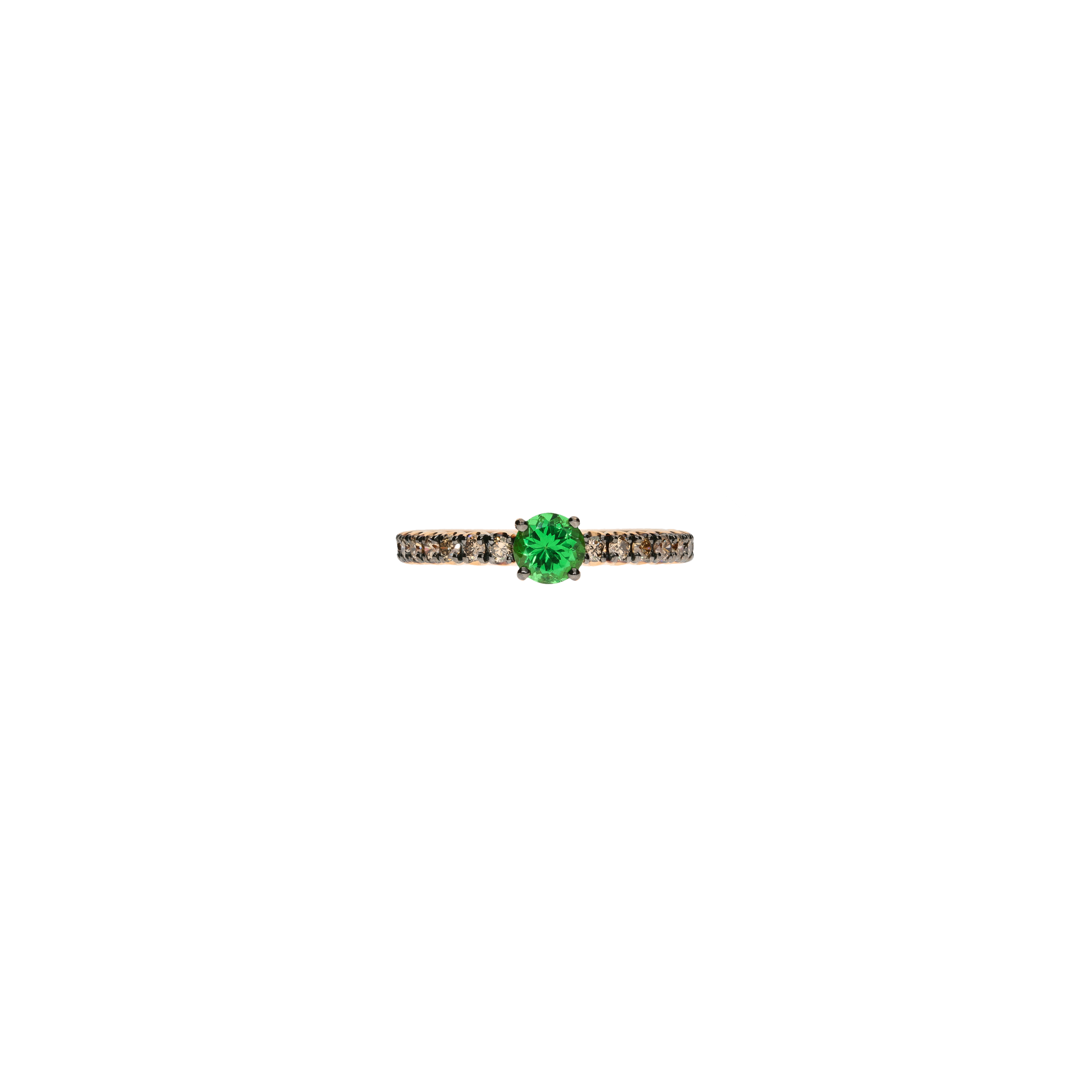 Bartorelli Italian Jewels | ANELLO IN ORO ROSA CON TSAVORITE E DIAMANTI BROWN - FA1141R013002N (2)