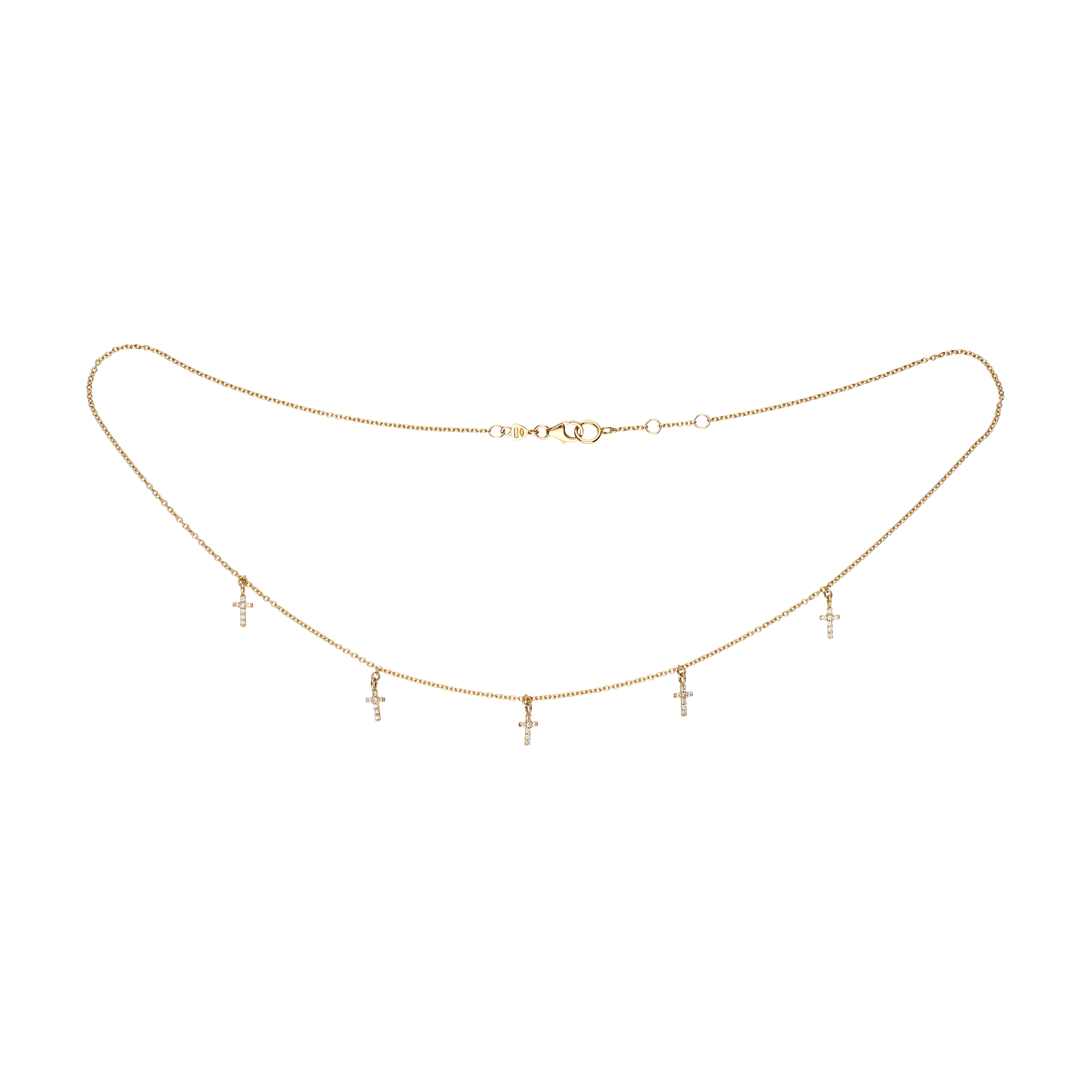 Bartorelli Italian Jewels | GIROCOLLO IN ORO ROSA CON CROCI DI DIAMANTI - C054/2-OR (1)