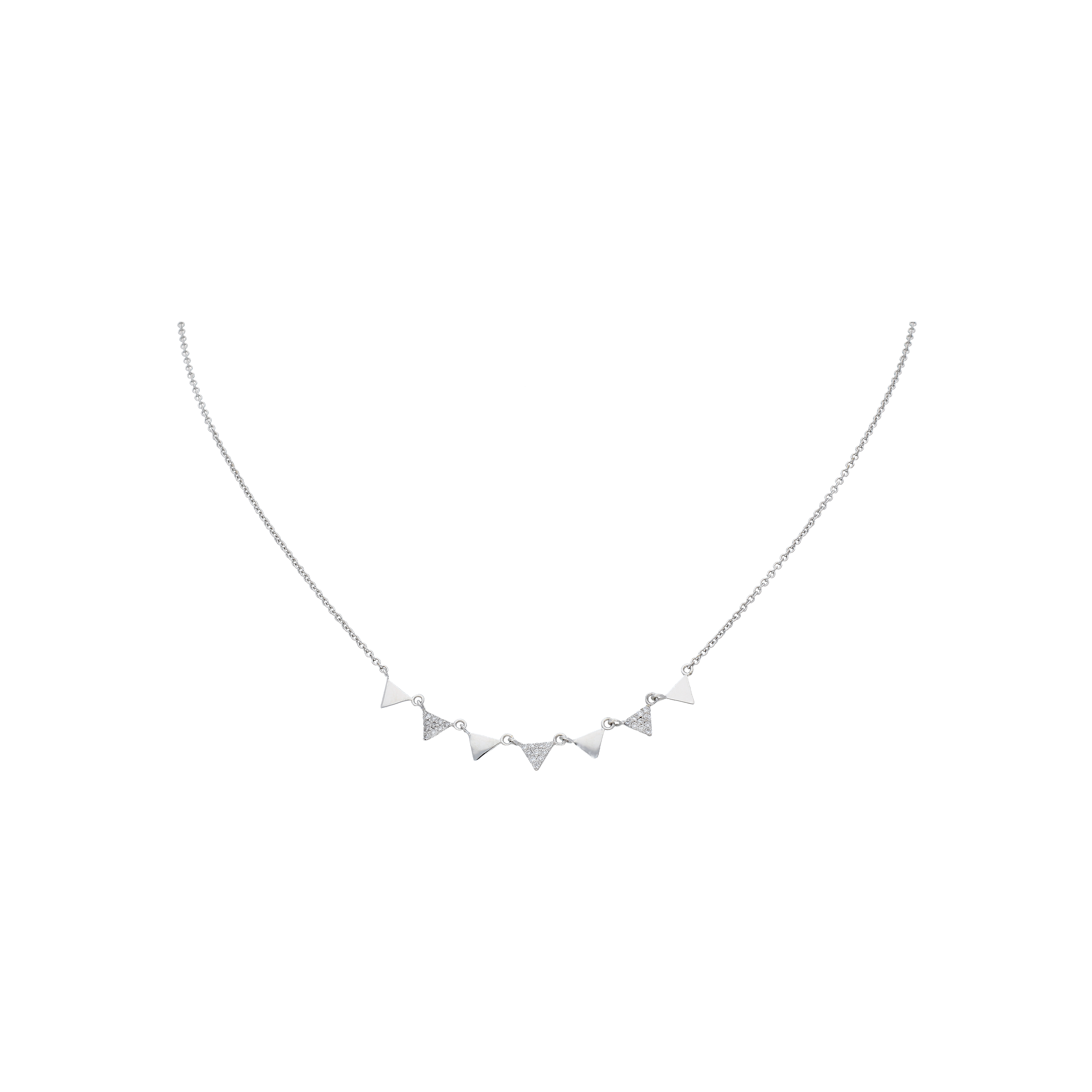 Bartorelli Italian Jewels | COLLANA TRIANGOLI IN ORO BIANCO CON DIAMANTI - C054/33/1 (1)