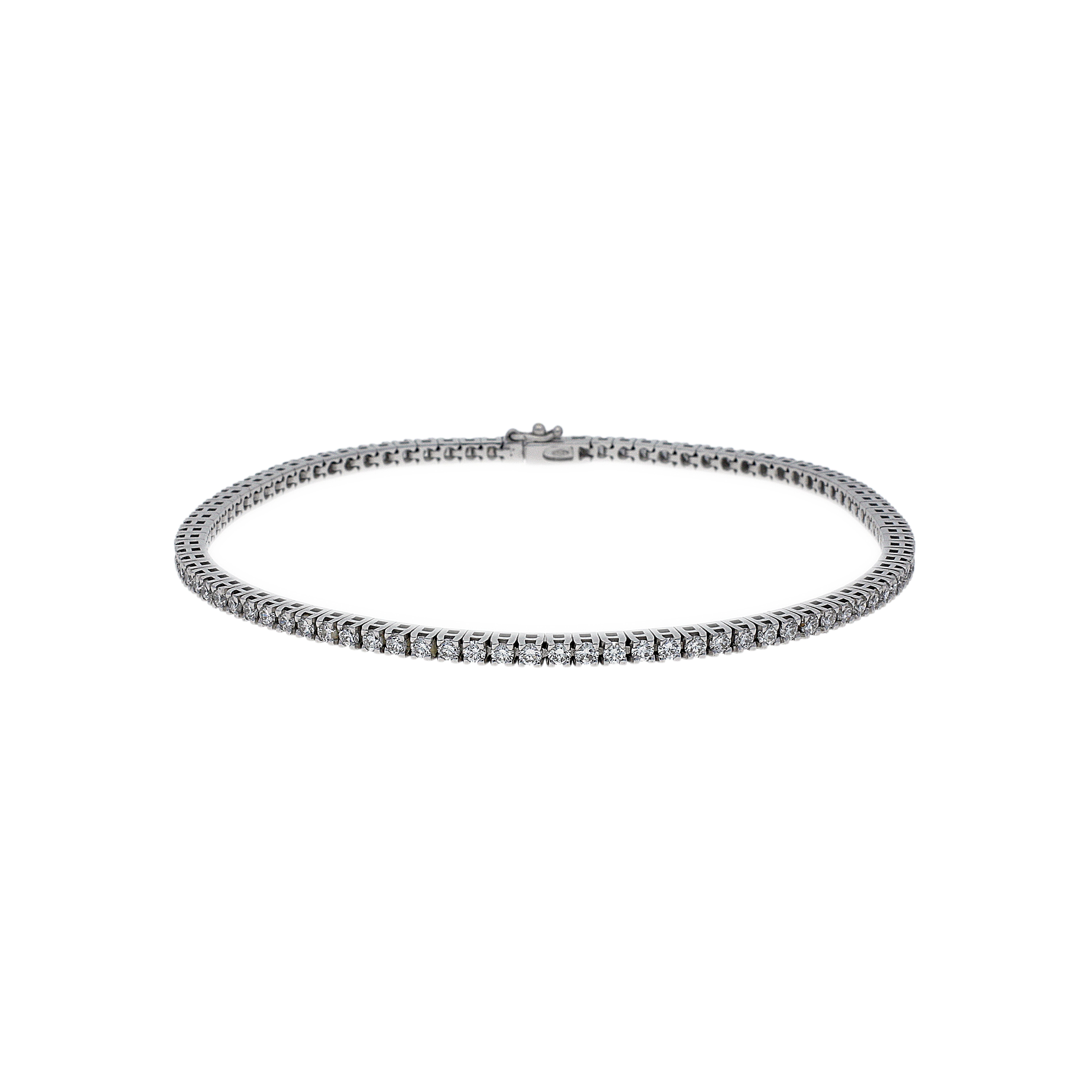 Bartorelli Italian Jewels | Bracciale tennis in oro bianco 18 carati e diamanti bianchi taglio brillante - C0BR421 (1)