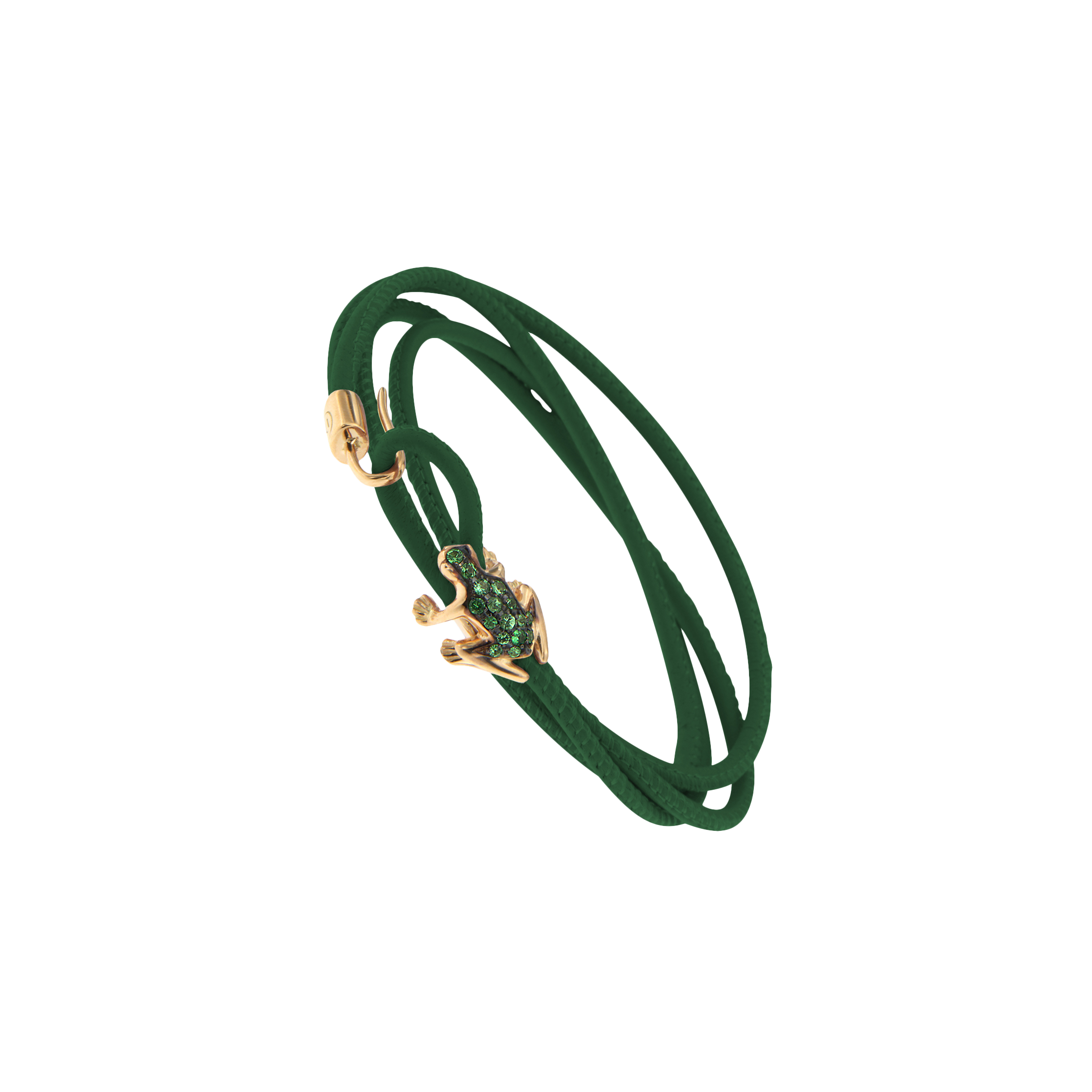 Dada Arrigoni | BRACCIALE HAPPY FROG IN PELLE VERDE, ORO ROSA E SMERALDI - DHF12BRRNSMXV - DHF12BRRNSMXV (1)