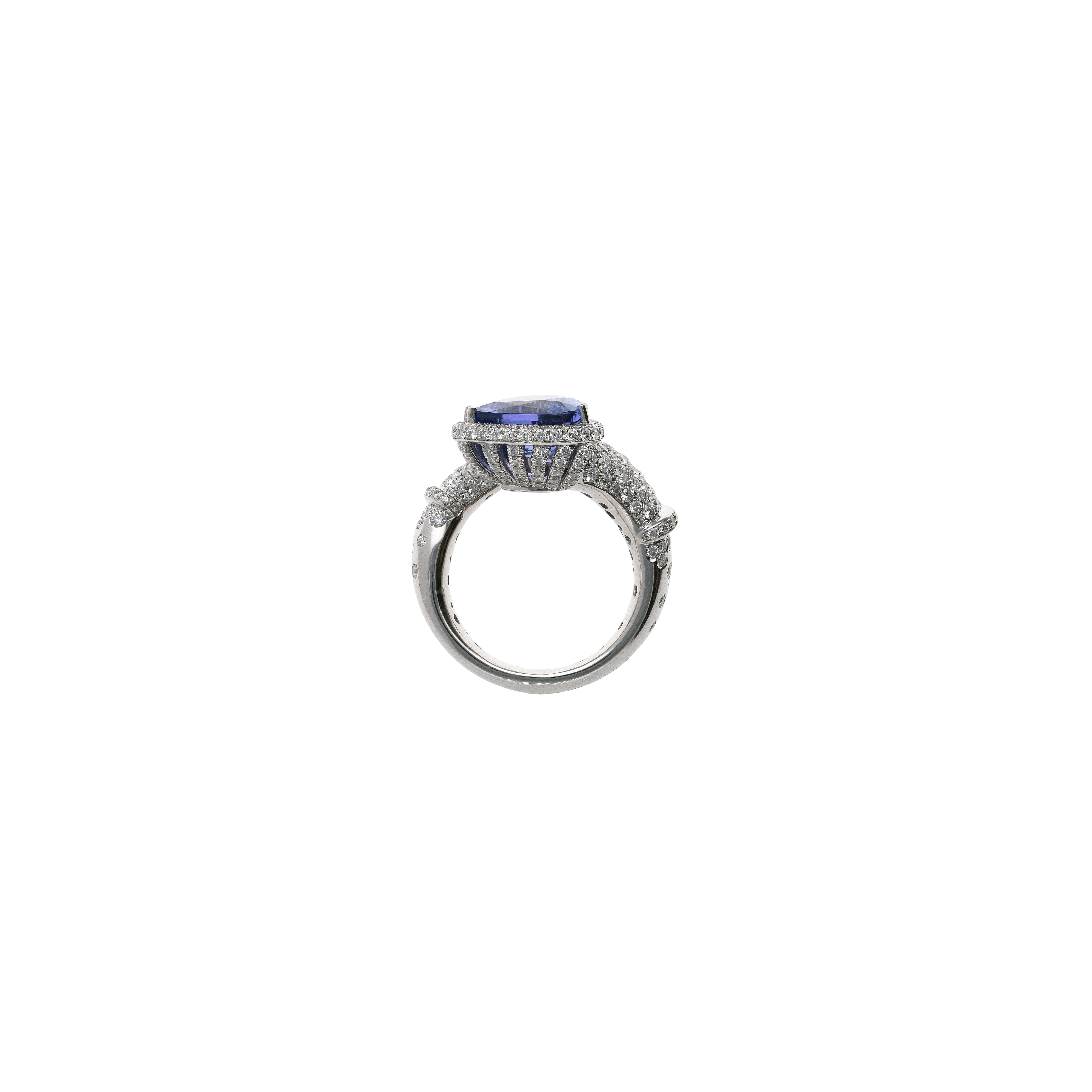 Bartorelli Italian Jewels | ANELLO IN ORO BIANCO CON TANZANITE CUORE E PAVE' DI DIAMANTI - PU4800A (3)