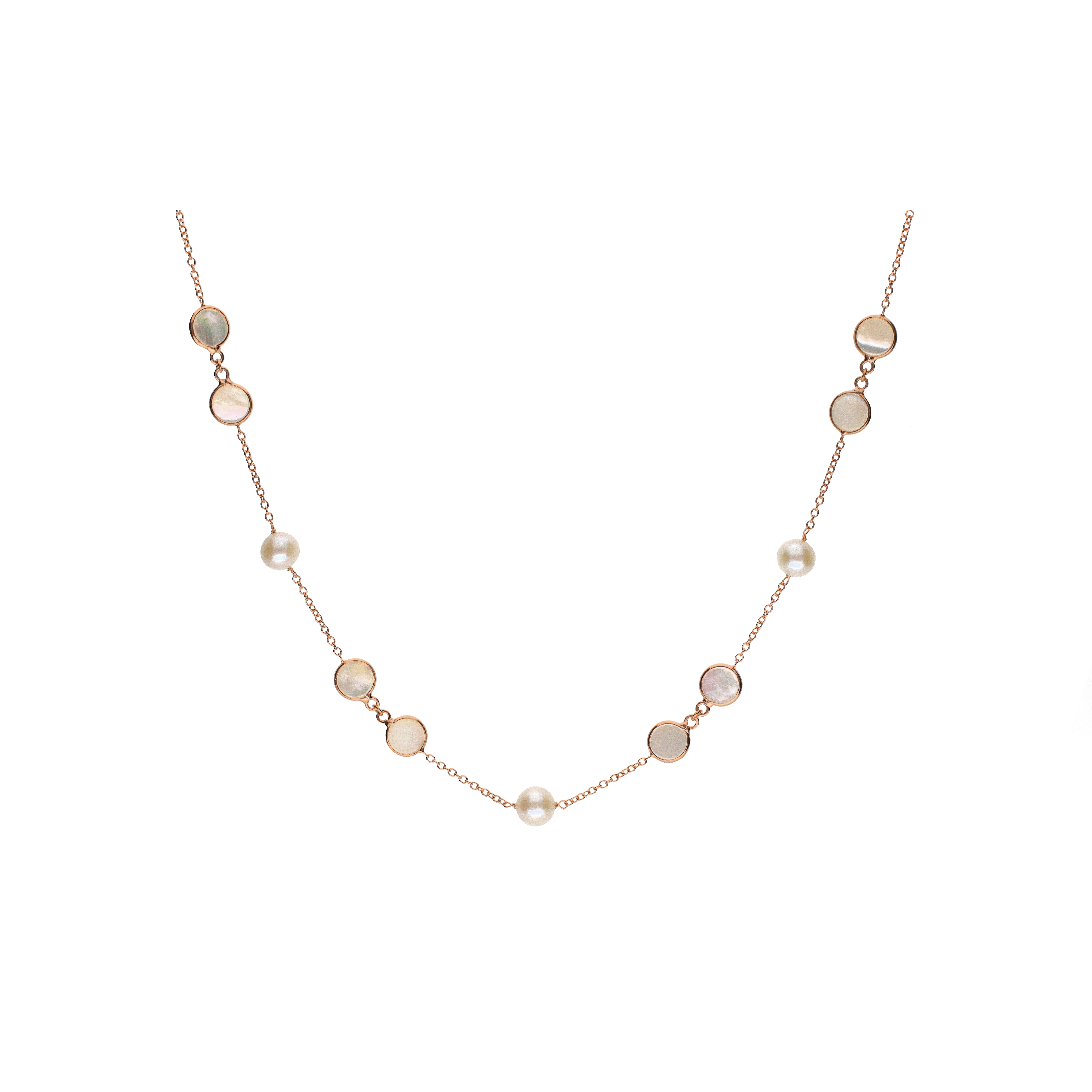 Bartorelli Italian Jewels | COLLANA GIROCOLLO IN ORO ROSA CON PERLE E MADREPERLA - 0002124B00 (1)