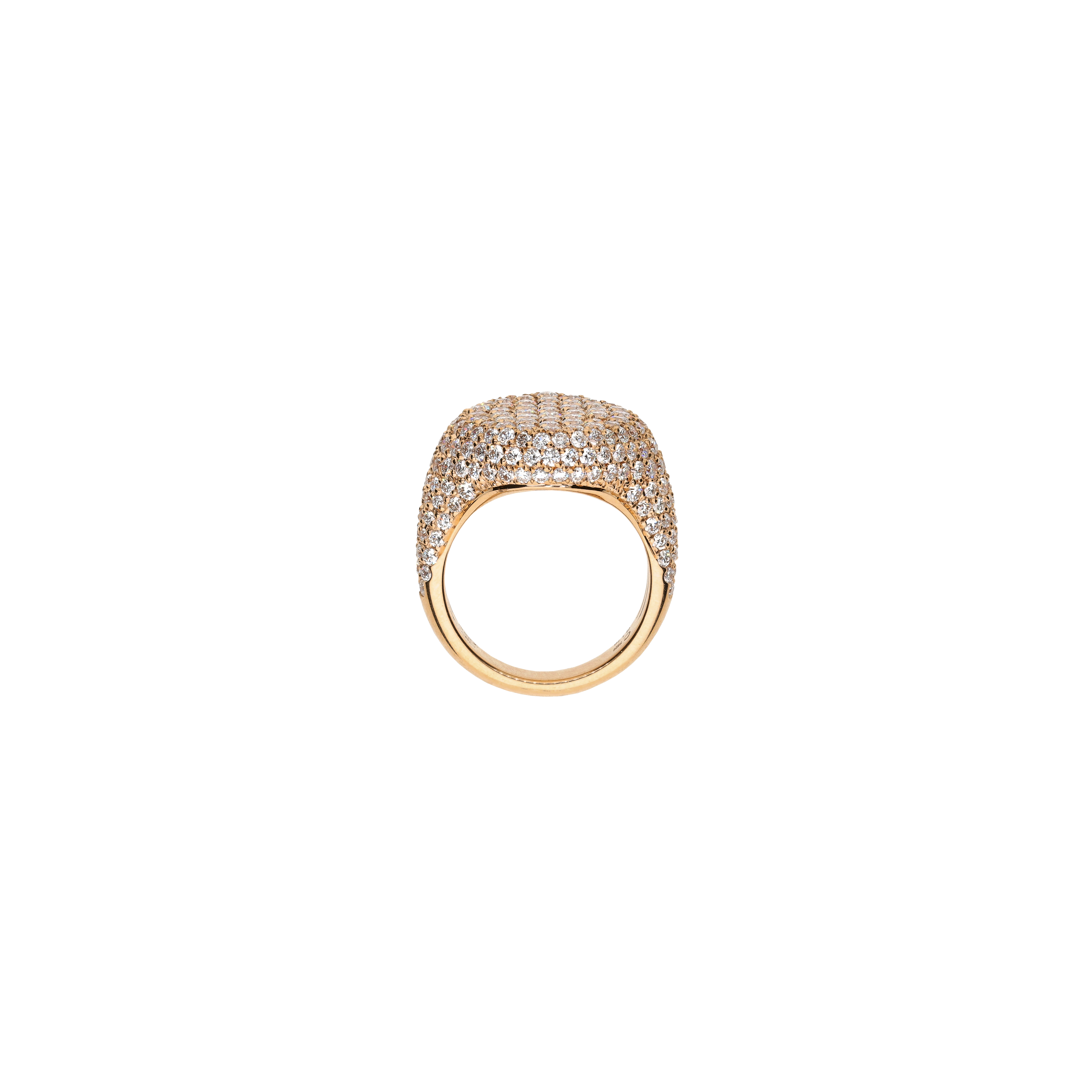 Bartorelli Italian Jewels | ANELLO CHEVALIER IN ORO ROSA CON PAV&Eacute; DI DIAMANTI BIANCHI - 000-3531-204 (3)