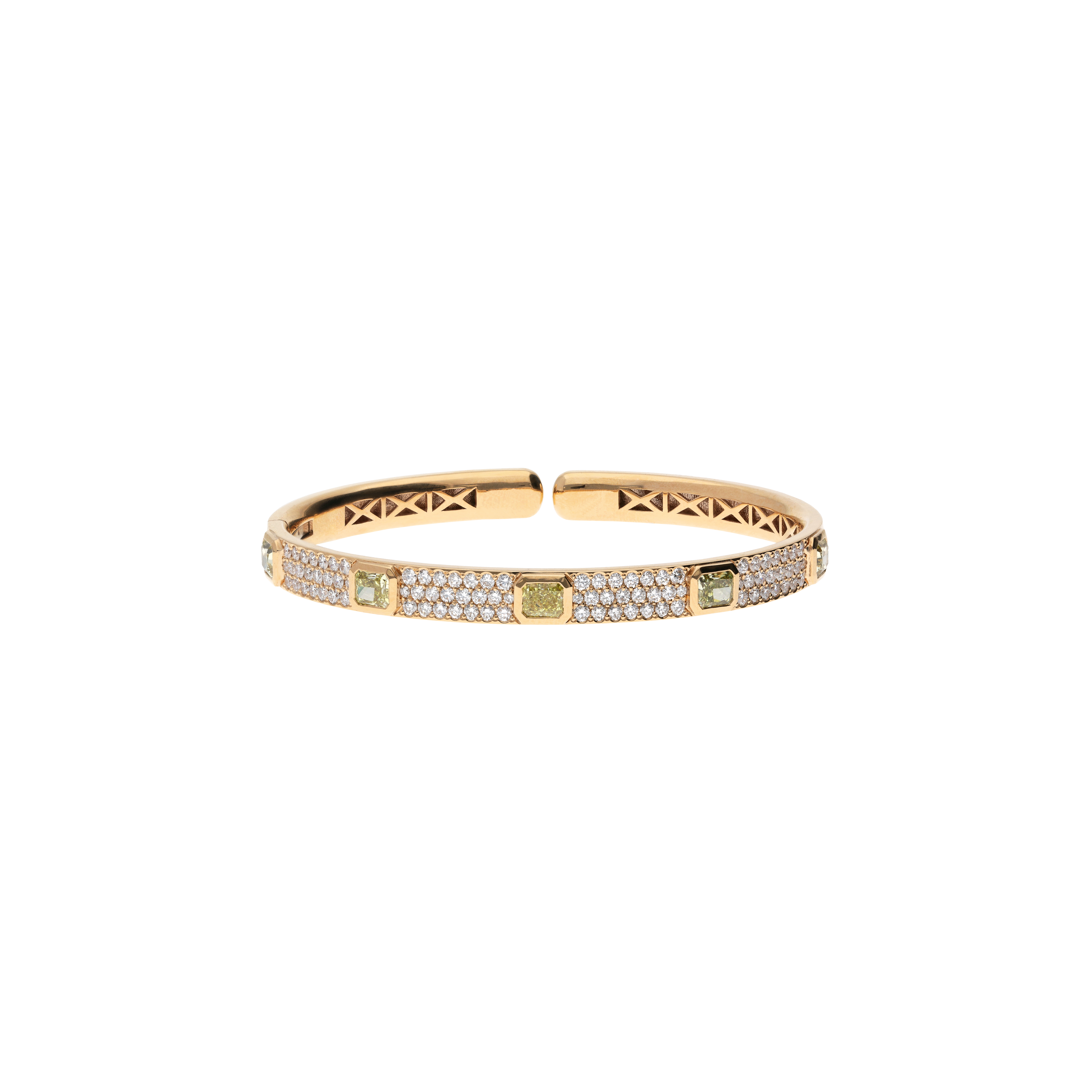 Bartorelli Italian Jewels | BRACCIALE RIGIDO IN ORO ROSA CON PAV&Eacute; DI DIAMANTI BIANCHI E DIAMANTI FANCY - 000-4498NS-DF (1)