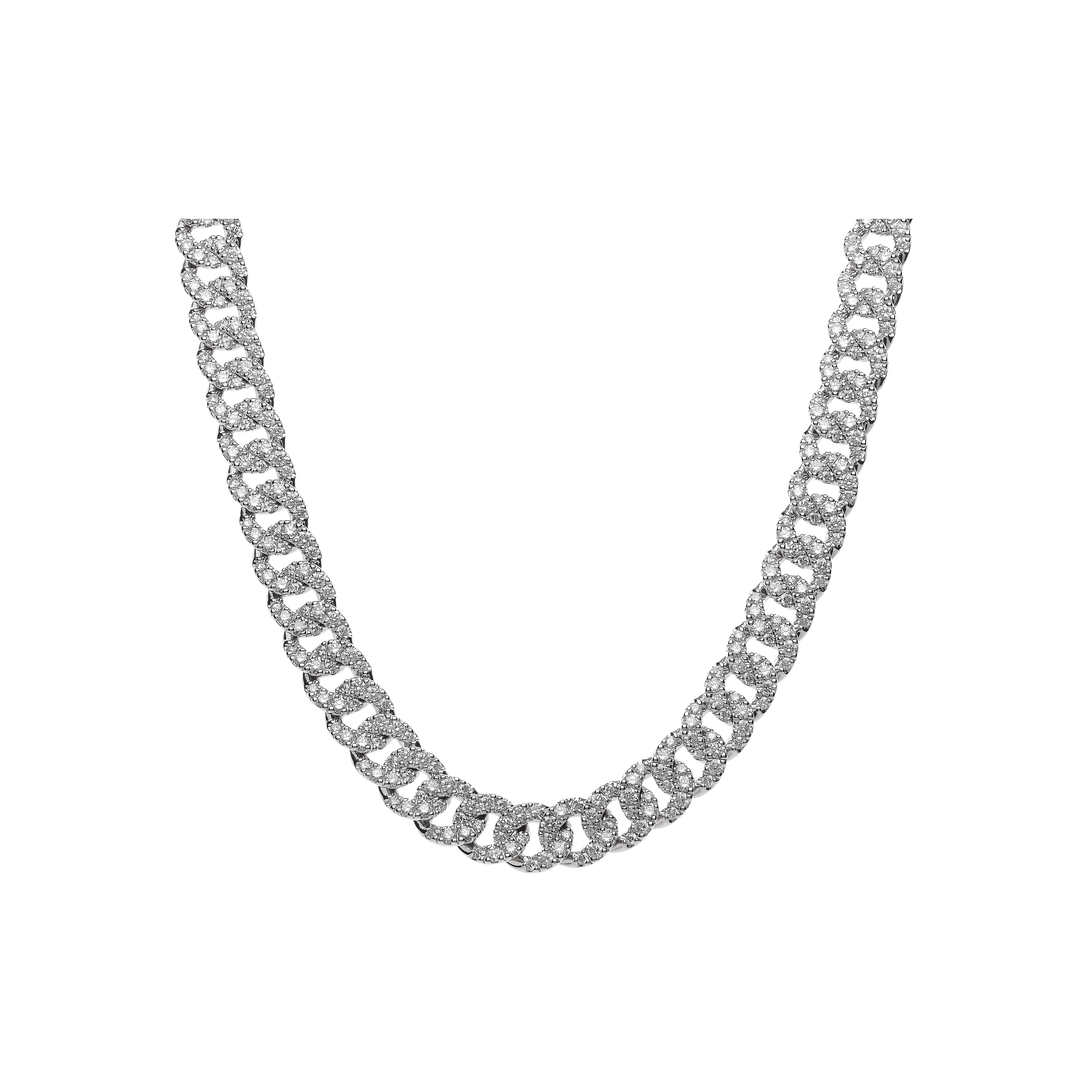 Bartorelli Italian Jewels | COLLANA GROUMETTE  IN ORO BIANCO  FULL PAV&Eacute; DI DIAMANTI - 234-5928-G-OB (1)