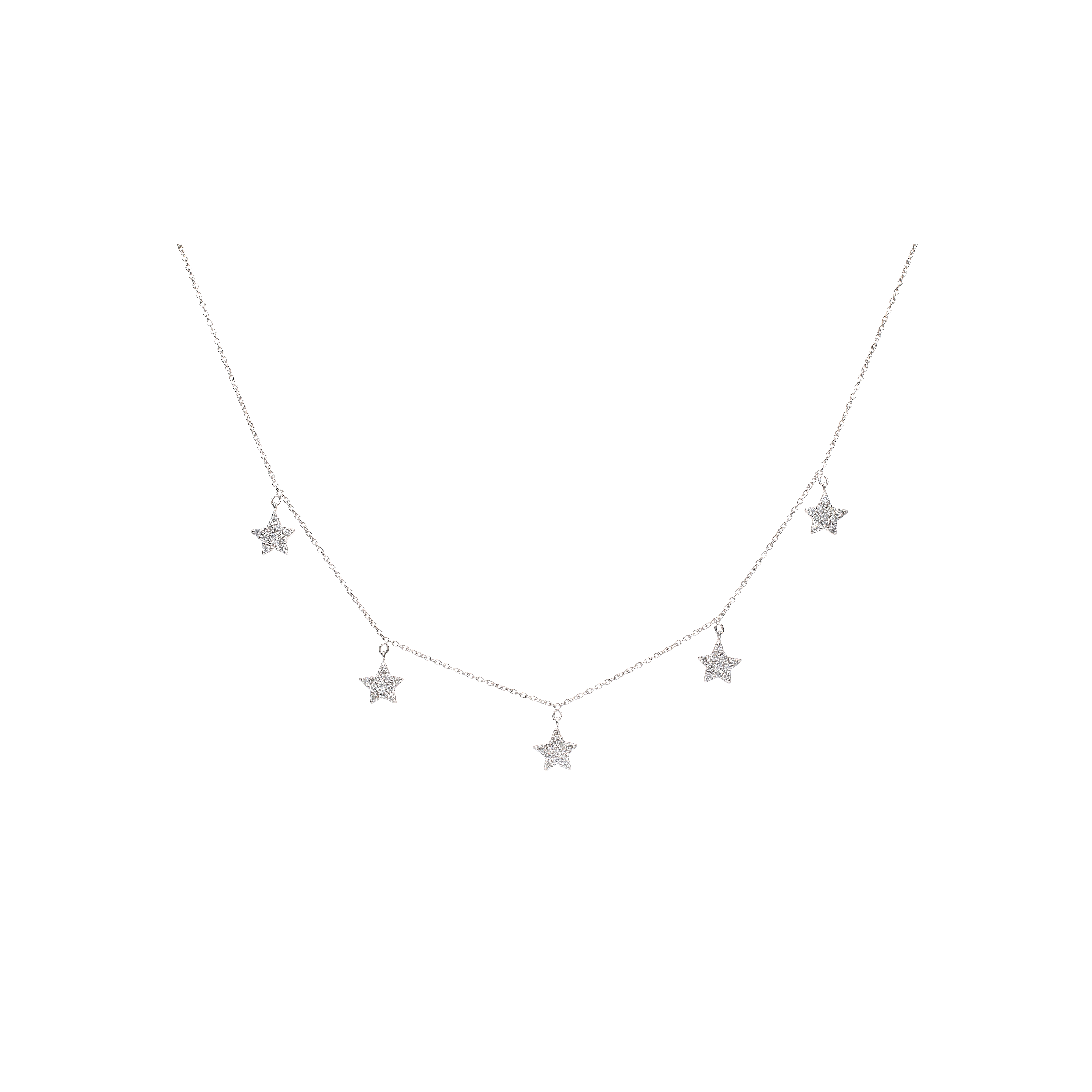 Bartorelli Italian Jewels | GIROCOLLO IN ORO BIANCO CON STELLE DI DIAMANTI - C054/13-OB (1)