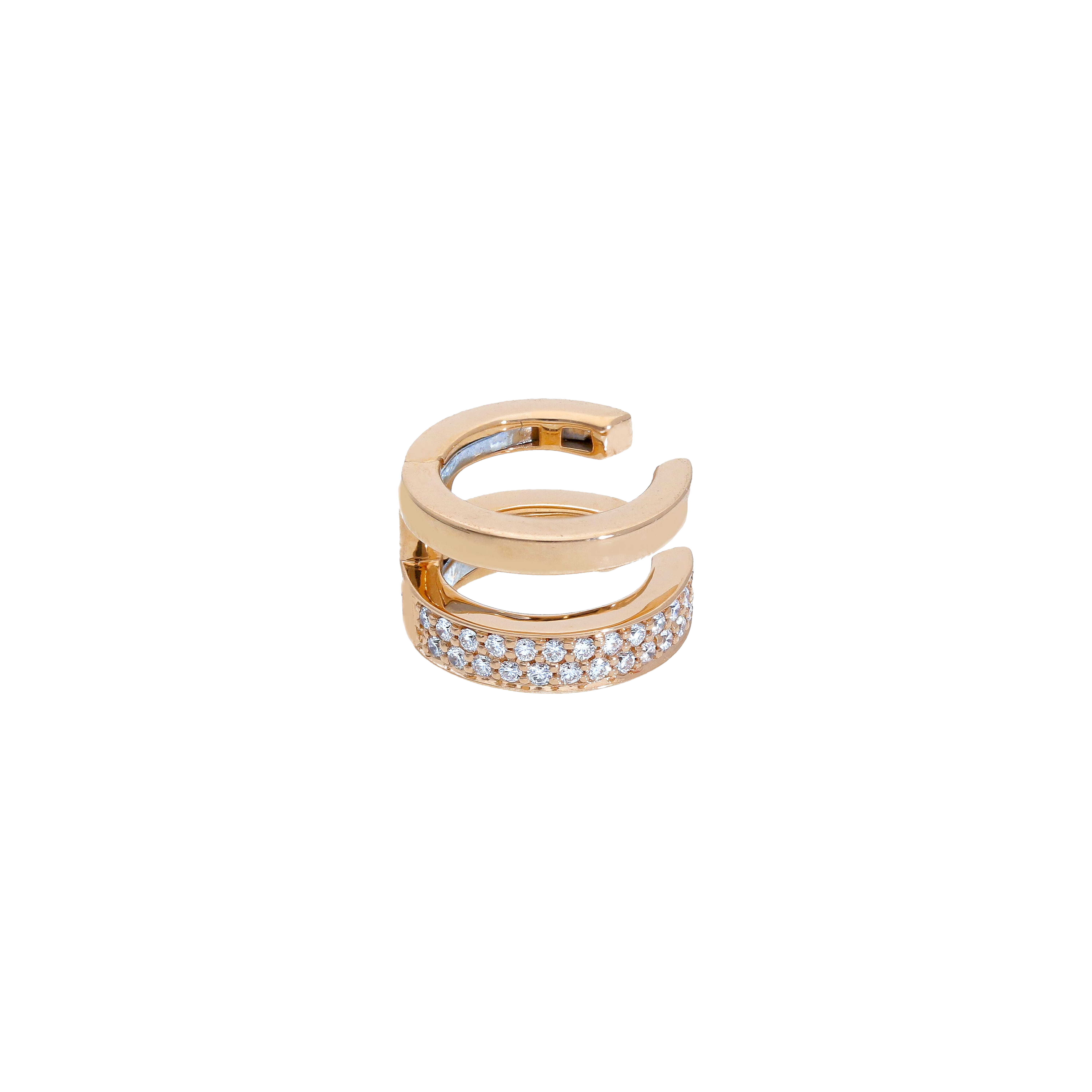 Bartorelli Italian Jewels | ORECCHINO PIERCING SINGOLO IN ORO ROSA CON PAV&Eacute; DI DIAMANTI - 247000 (1)
