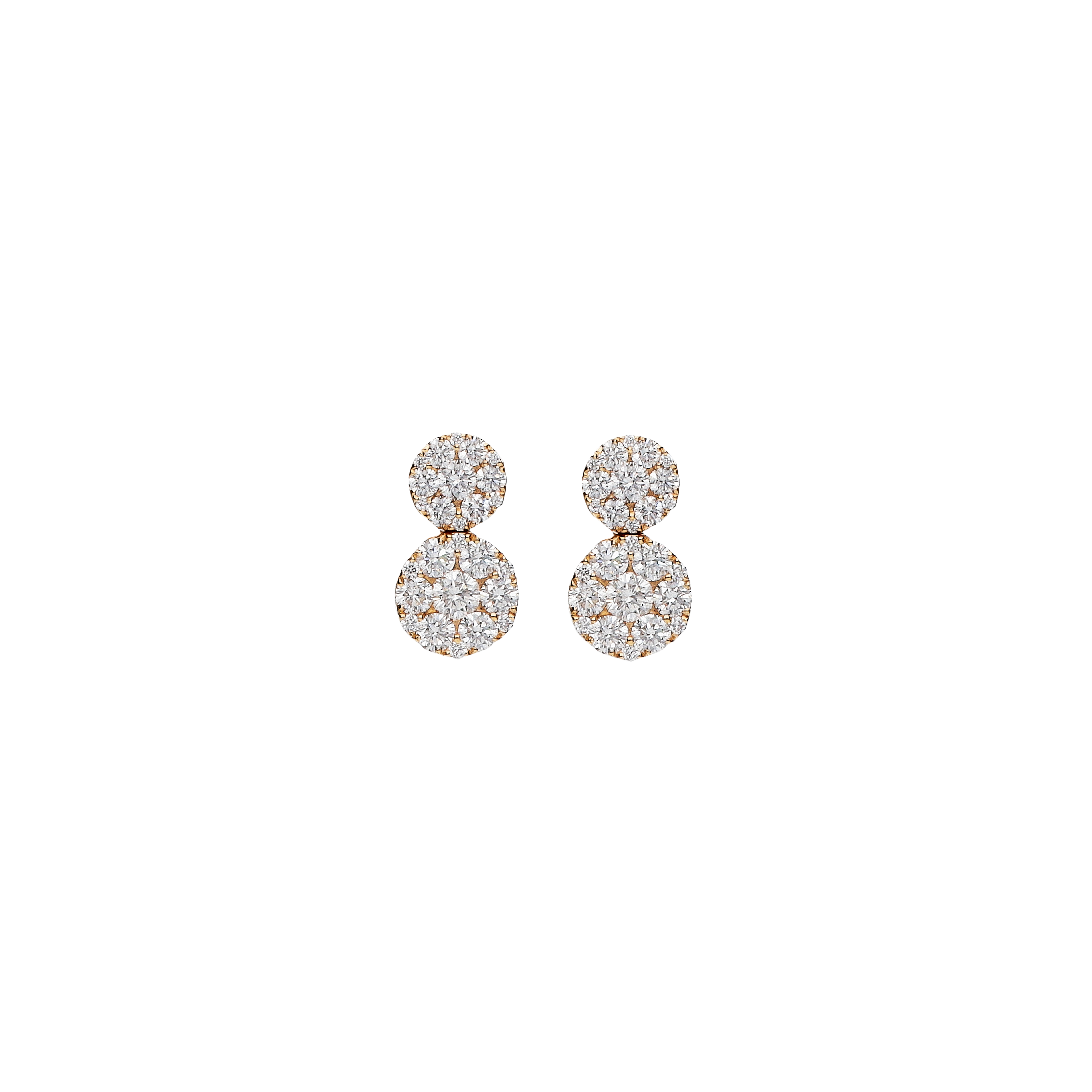 Bartorelli Italian Jewels | ORECCHINI IN ORO ROSA CON ROSETTE IN PAV&Eacute; DI DIAMANTI - 1PE0271157/1 (1)