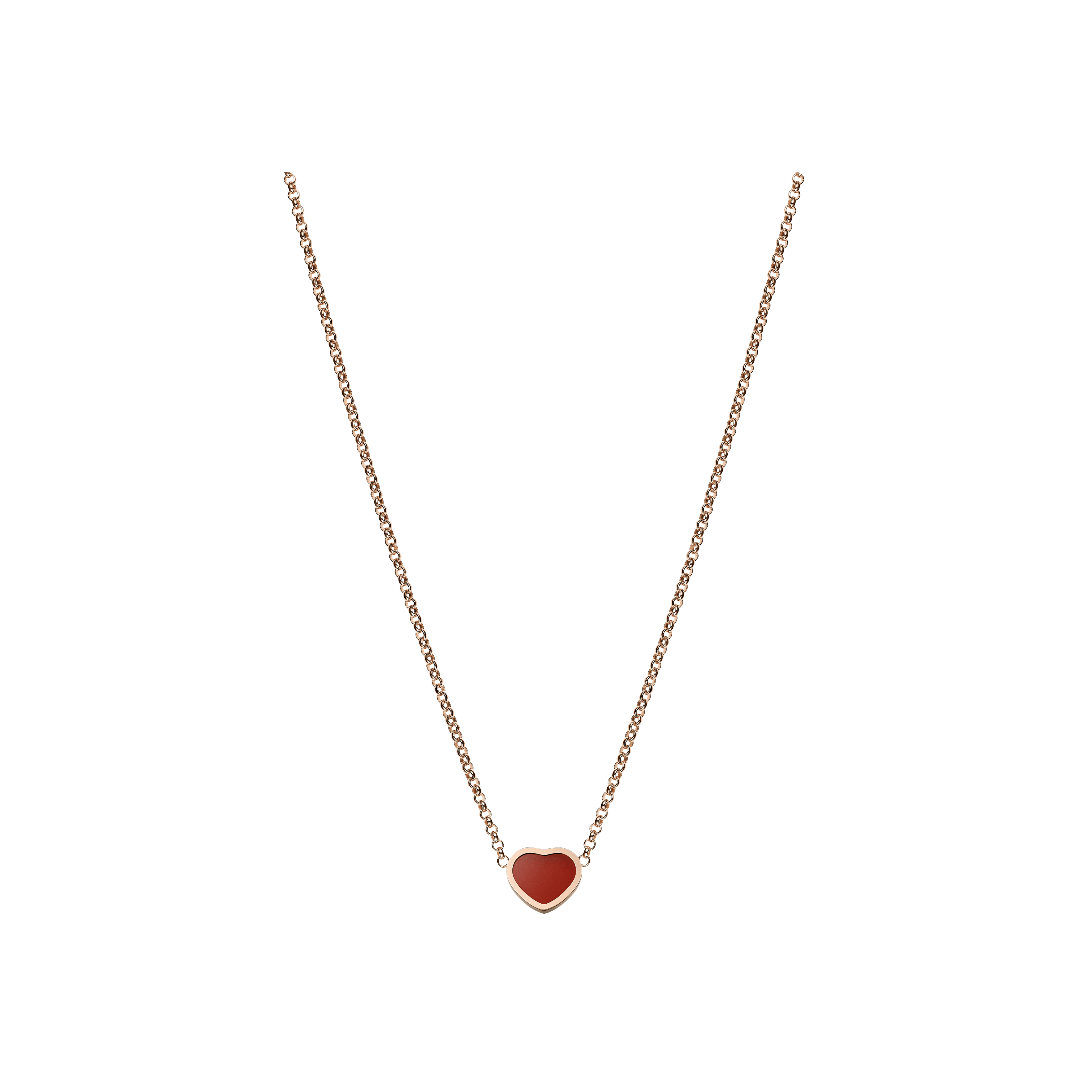 Chopard | CHOPARD - COLLANA MY HAPPY HEARTS IN ORO ROSA ETICO, CORNIOLA - 81A086-5801 - 81A086 (1)