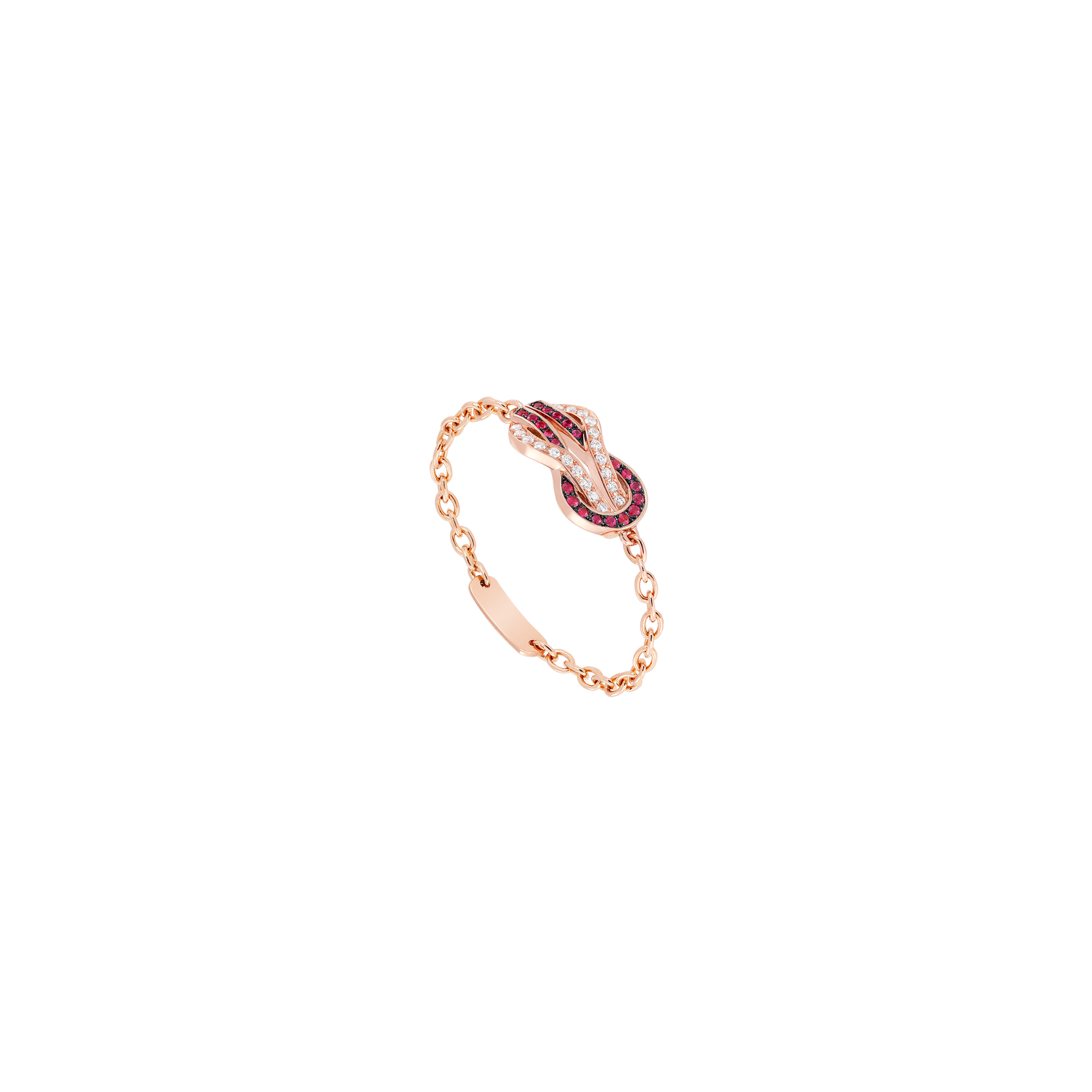 Fred | ANELLO CHANCE INFINIE CATENA MEDIA IN ORO ROSA CON DIAMANTI E RUBINI - 4B0964 - 4B0964 (1)