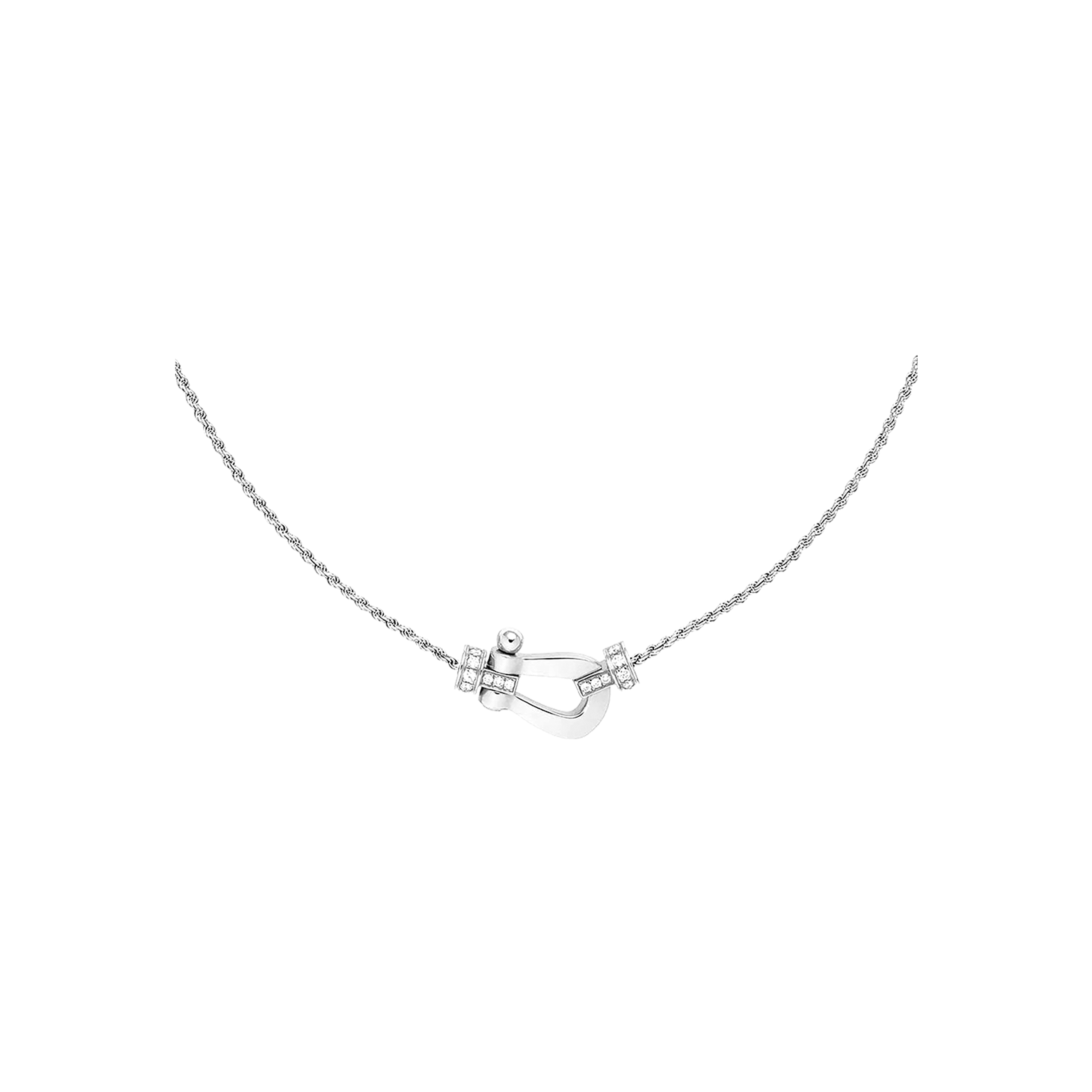 Fred | COLLANA FORCE 10 MODELLO MEDIO IN ORO BIANCO CON DIAMANTI  - 7B0238 - 7B0238 (1)