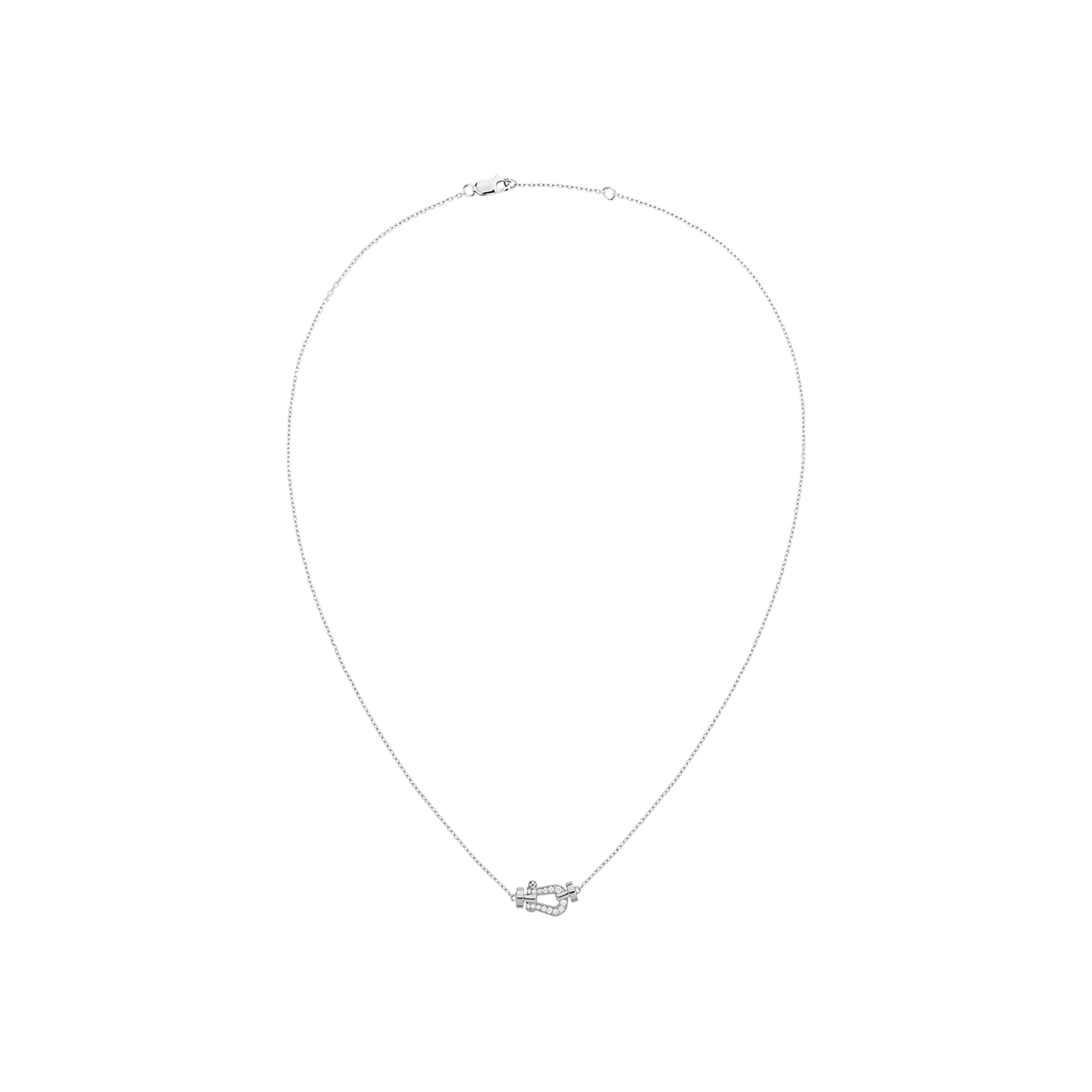 Fred | COLLANA FORCE 10 MODELLO PICCOLO IN ORO BIANCO CON DIAMANTI - 7B0281 (2)