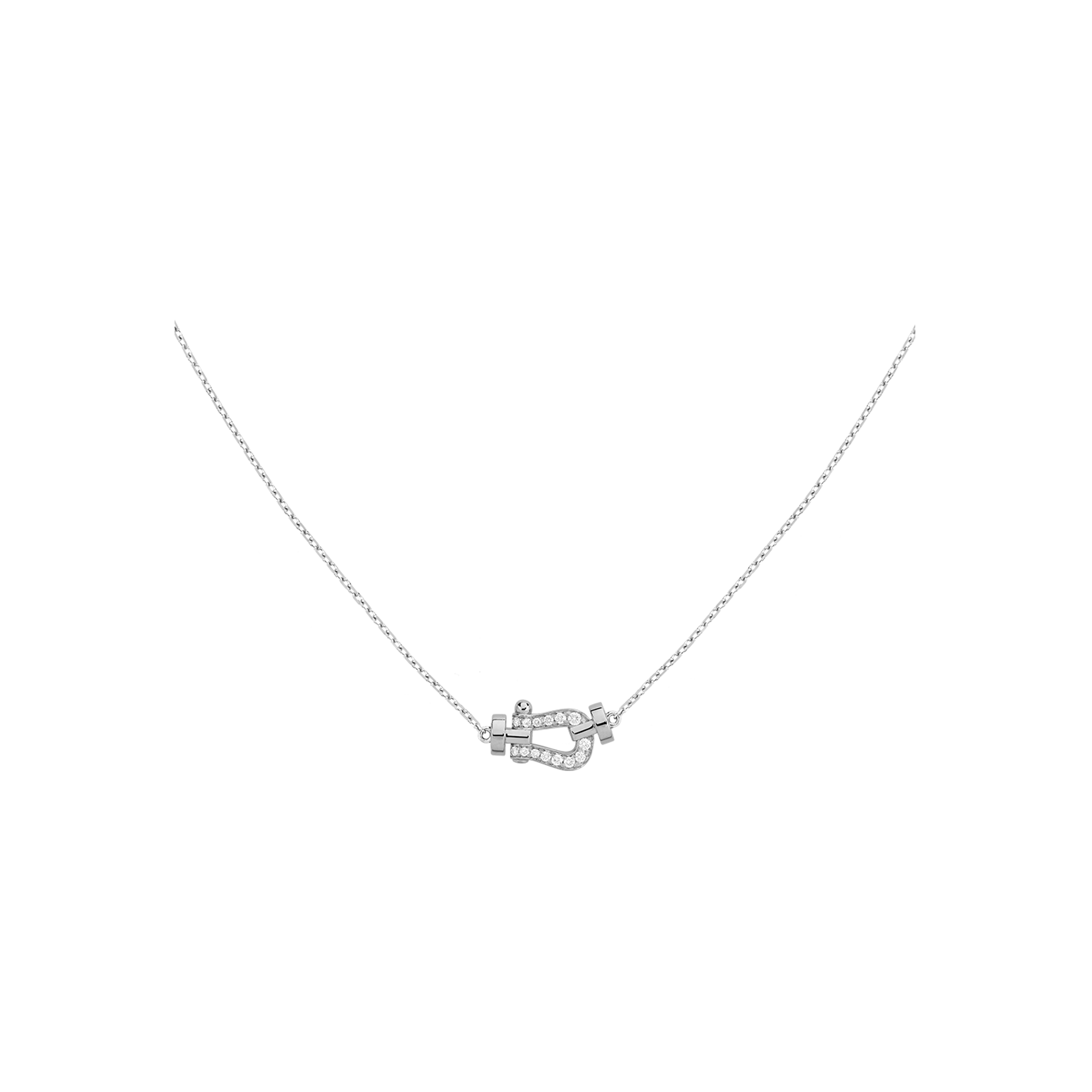 Fred | COLLANA FORCE 10 MODELLO PICCOLO IN ORO BIANCO CON DIAMANTI - 7B0281 (1)