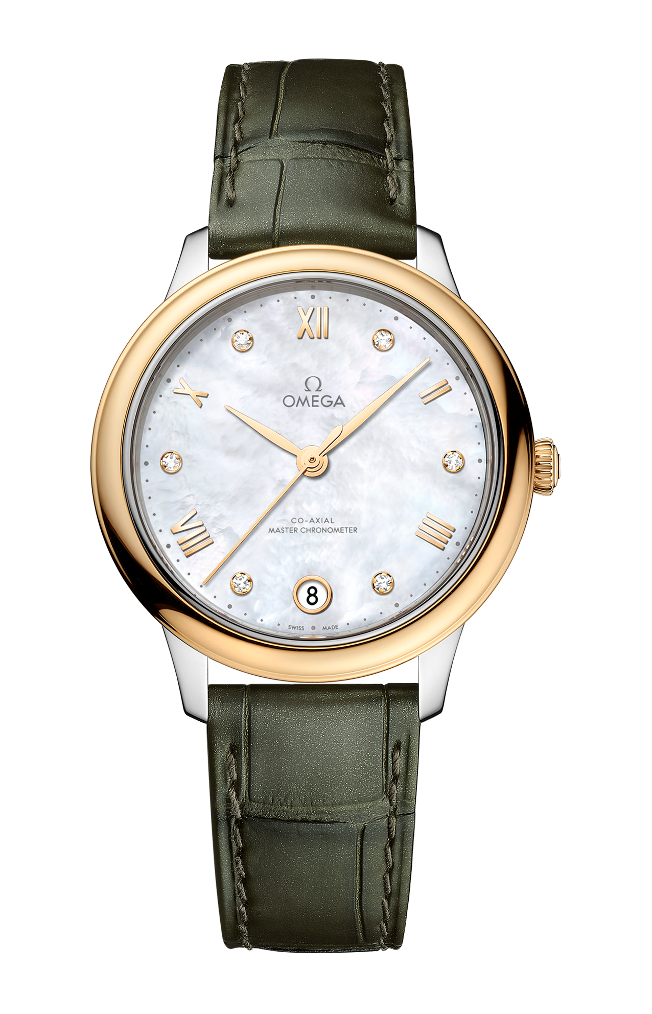 Omega | DE VILLE PRESTIGE 34 MM, ACCIAIO-ORO GIALLO SU PELLE - 434.23.34.20.55.002 (1)