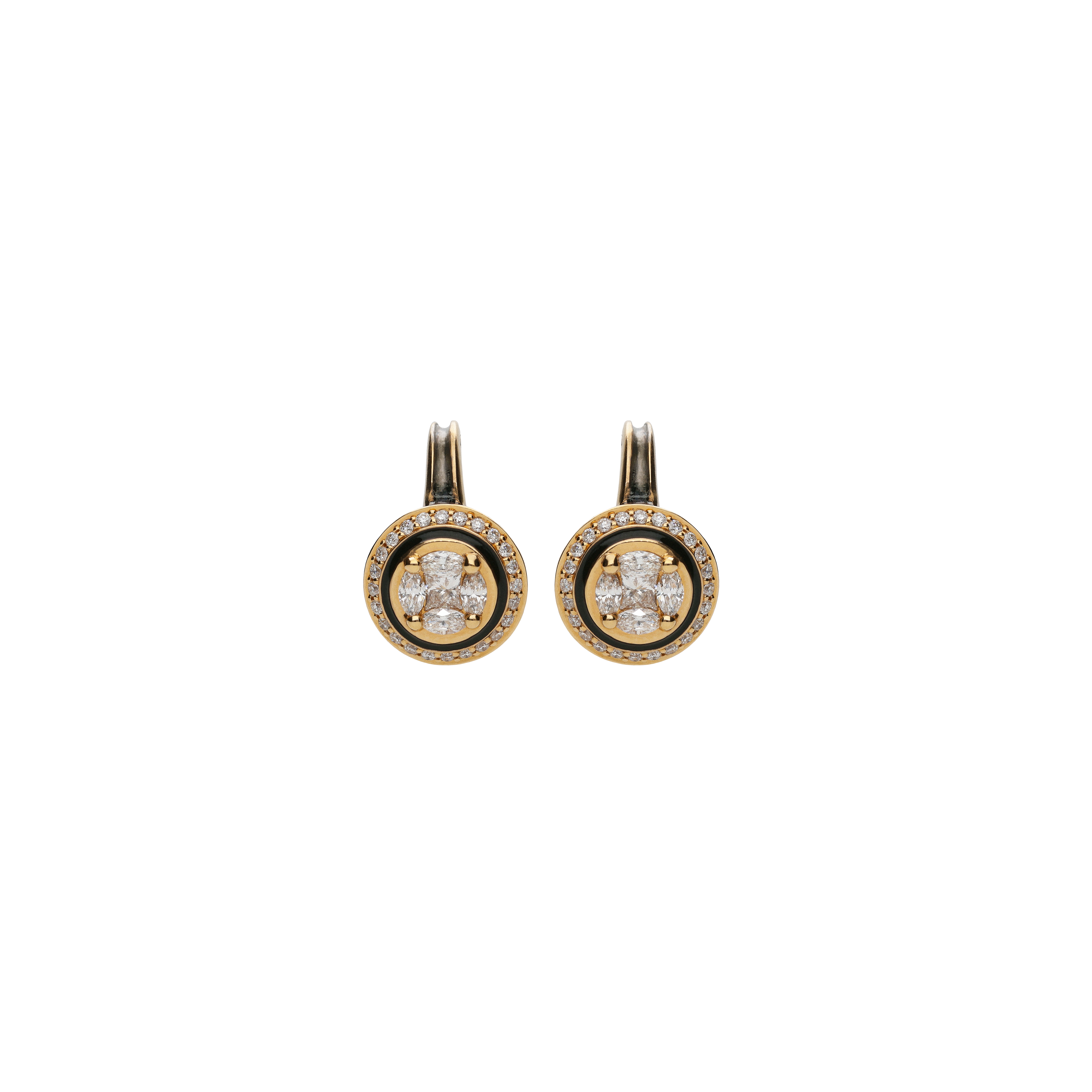 Bartorelli Italian Jewels | ORECCHINI IN ORO ROSA SATINATO CON DIAMANTI E ONICE - VE27751DEBKP (1)
