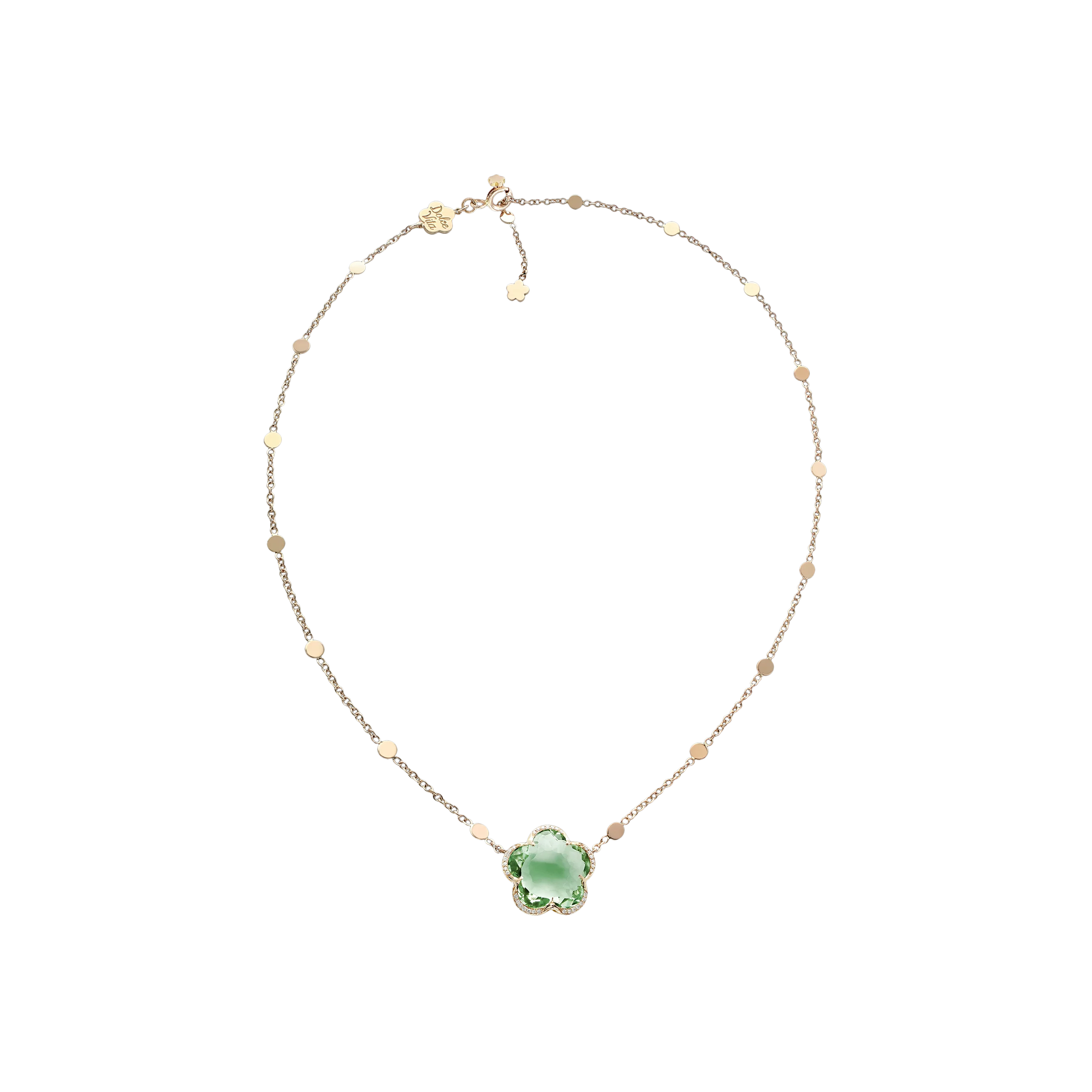 Pasquale Bruni | COLLANA BON TON DOLCE VITA IN ORO ROSA CON PRASIOLITE E DIAMANTI - 16267R - 16267R (1)