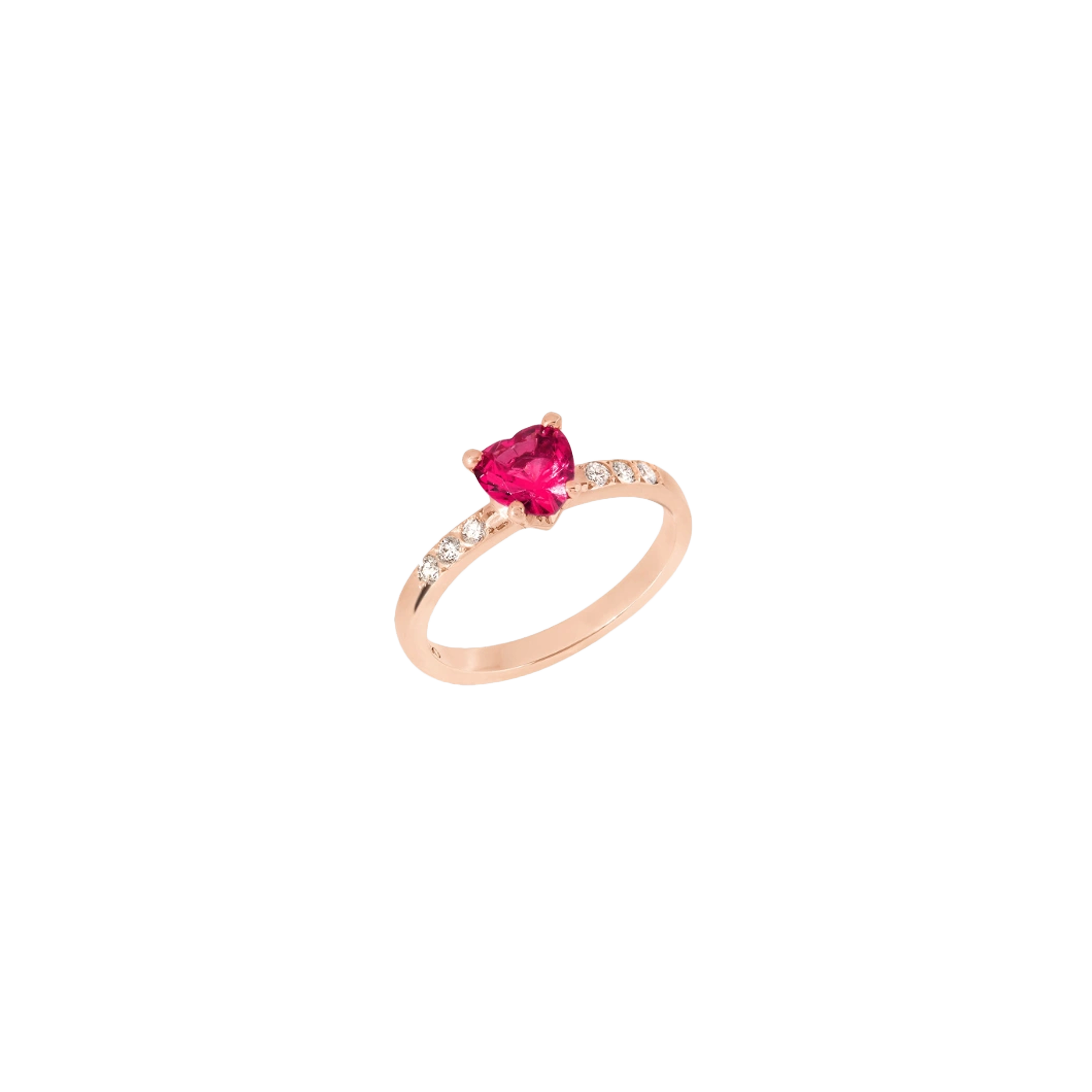 Dodo | DODO CUORE - ANELLO CUORE IN ORO ROSA CON DIAMANTI E RUBINO SINTETICO - DAC3001HEARTDSR9R - DAC3001HEARTDSR9R (1)