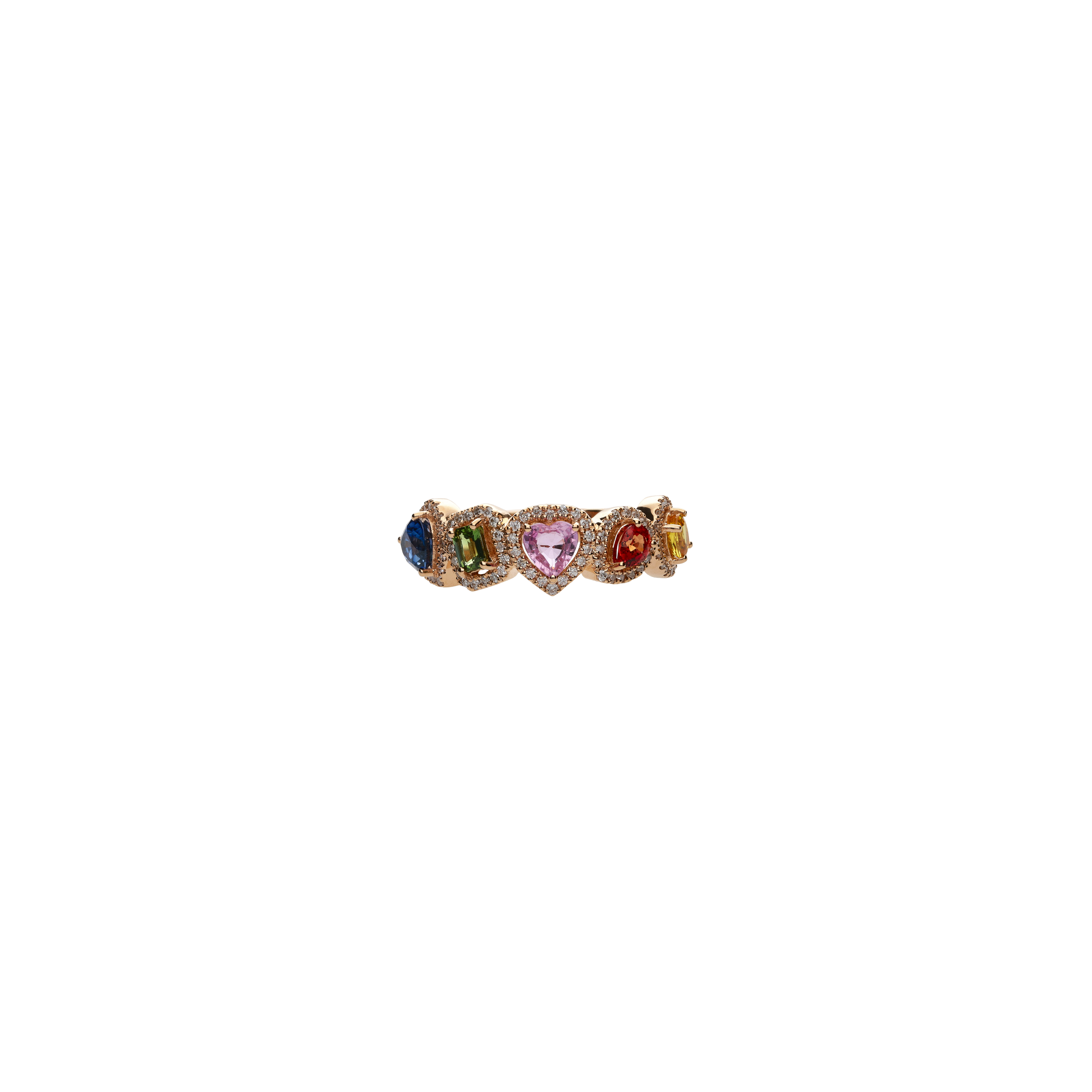 Bartorelli Italian Jewels | ANELLO RAINBOW IN ORO ROSA CON ZAFFIRI MULTICOLOR E DIAMANTI - KR1232/MS (2)