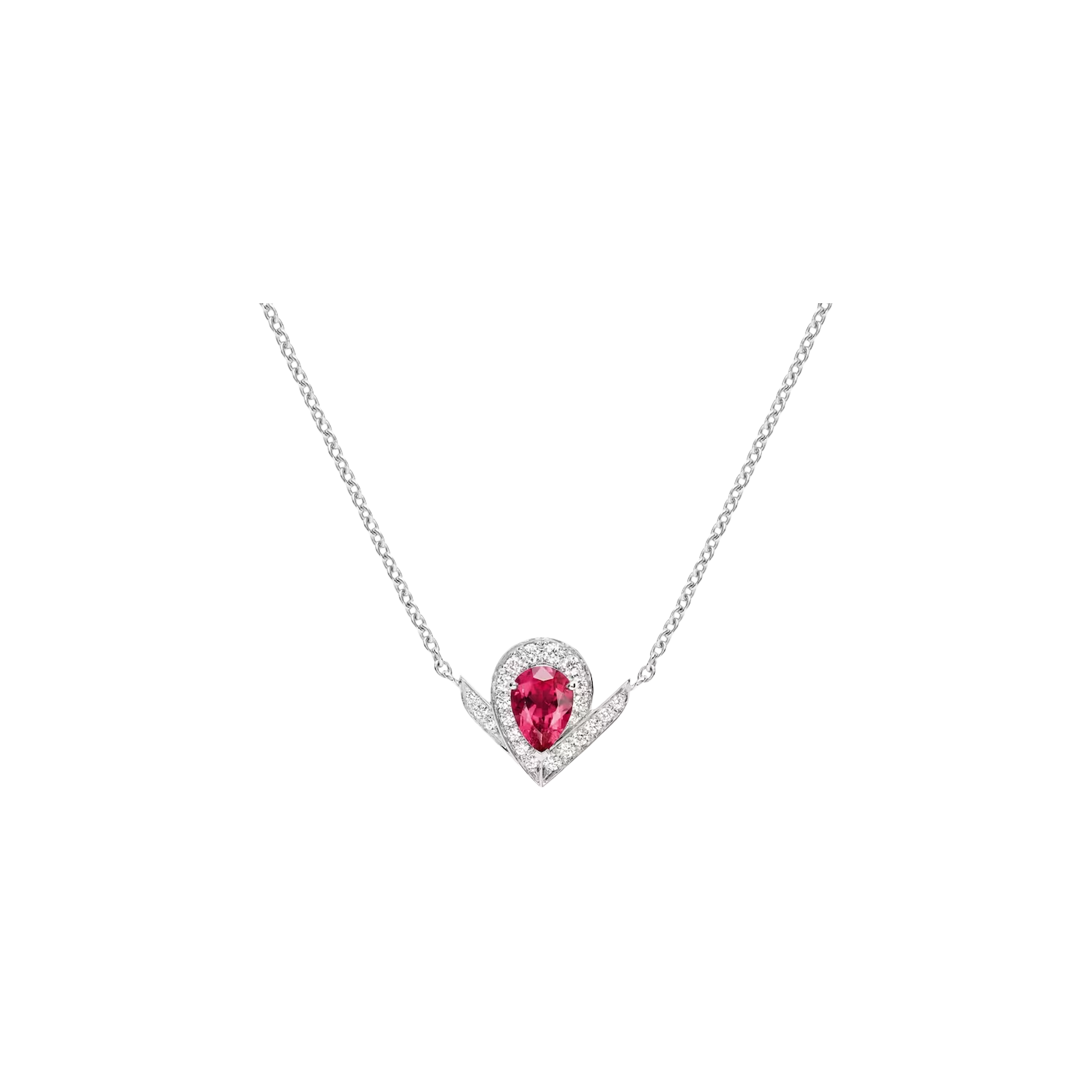 Chaumet | CHAUMET - PENDENTE JOS&Eacute;PHINE AIGRETTE IN ORO BIANCO CON DIAMANTI E RUBELLITE - 085145 - 085145 (1)