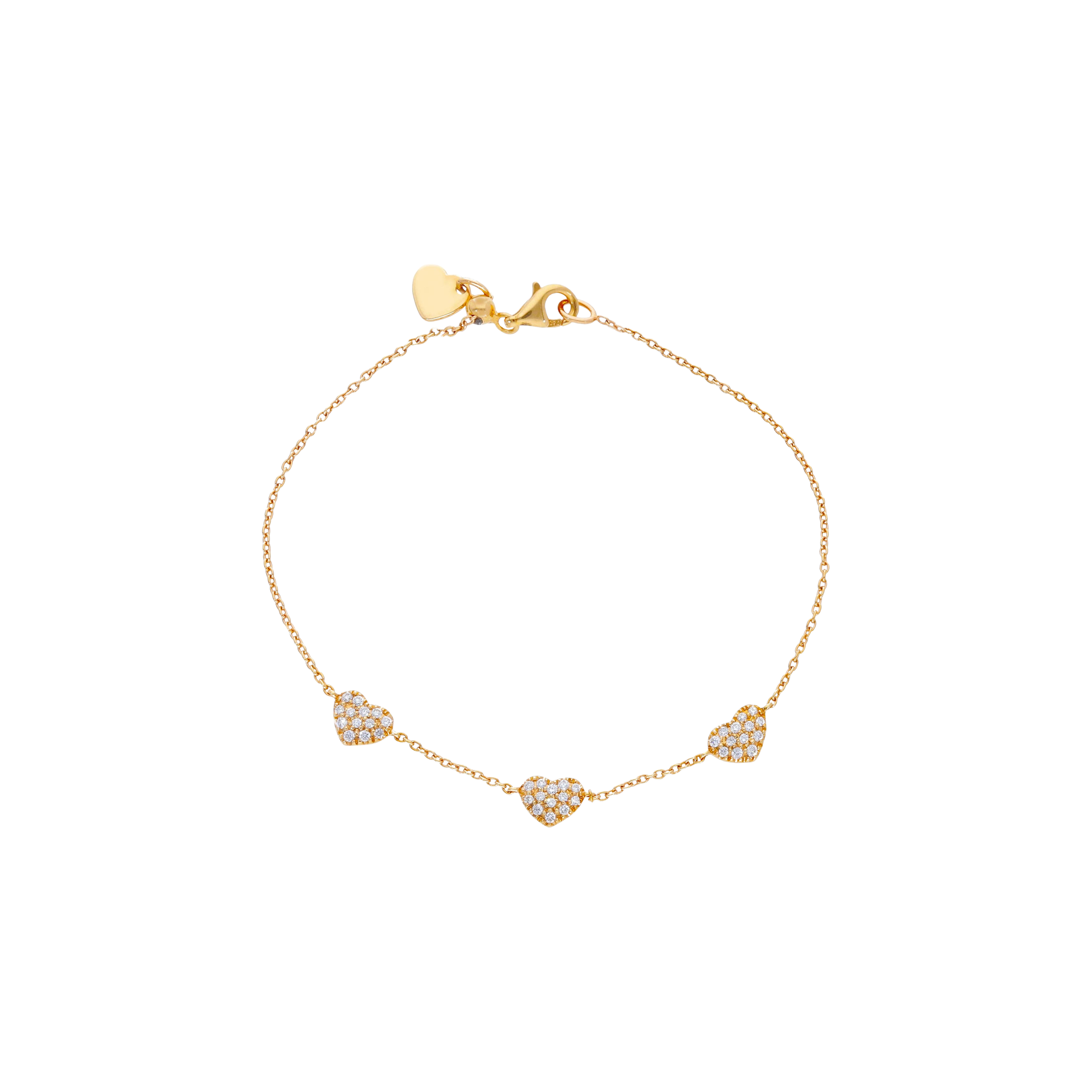 Bartorelli Italian Jewels | BRACCIALE IN ORO ROSA CON CUORI PAV&Eacute; DI DIAMANTI - 248431 (1)