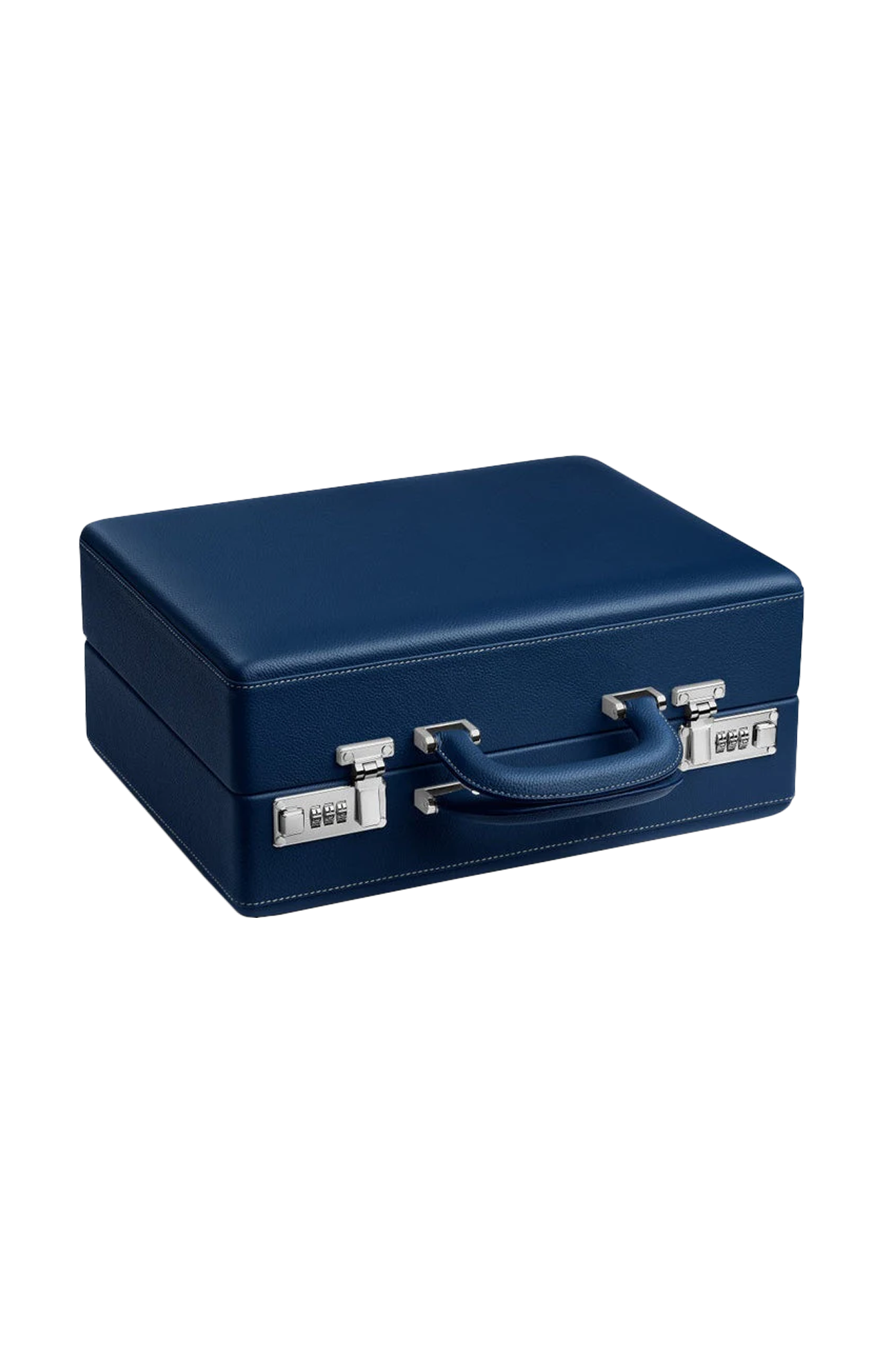 Scatola Del Tempo | VALIGETTA LA SCATOLA DEL TEMPO 16 PELLE BLU/OFF-WHITE PANAMA MINUTERIA PALLADIO (2)