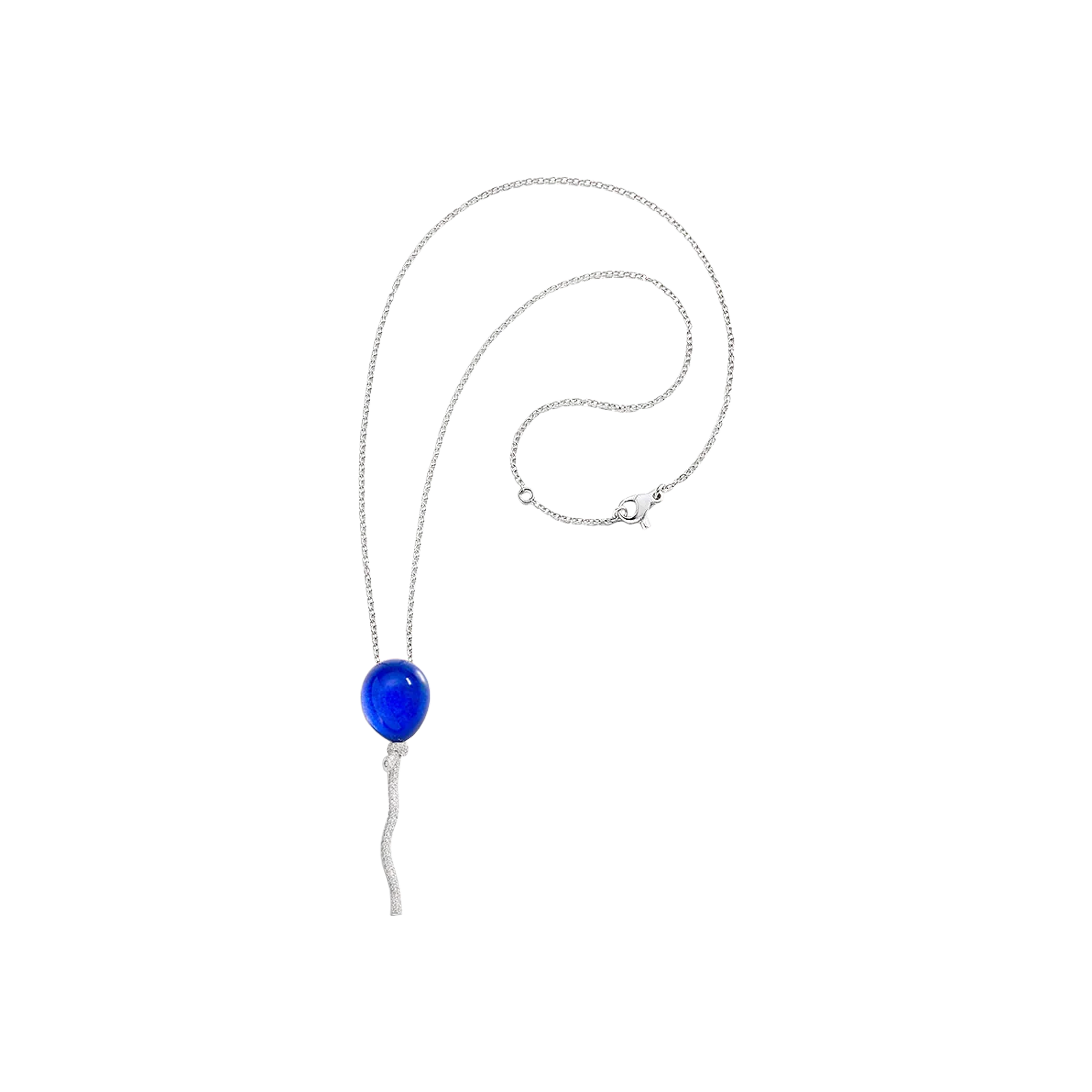 Vhernier | PENDENTE PALLONCINO IN ORO BIANCO RODIATO, DIAMANTI, LAPIS E CRISTALLO DI ROCCA - PG0786C0201 (1)