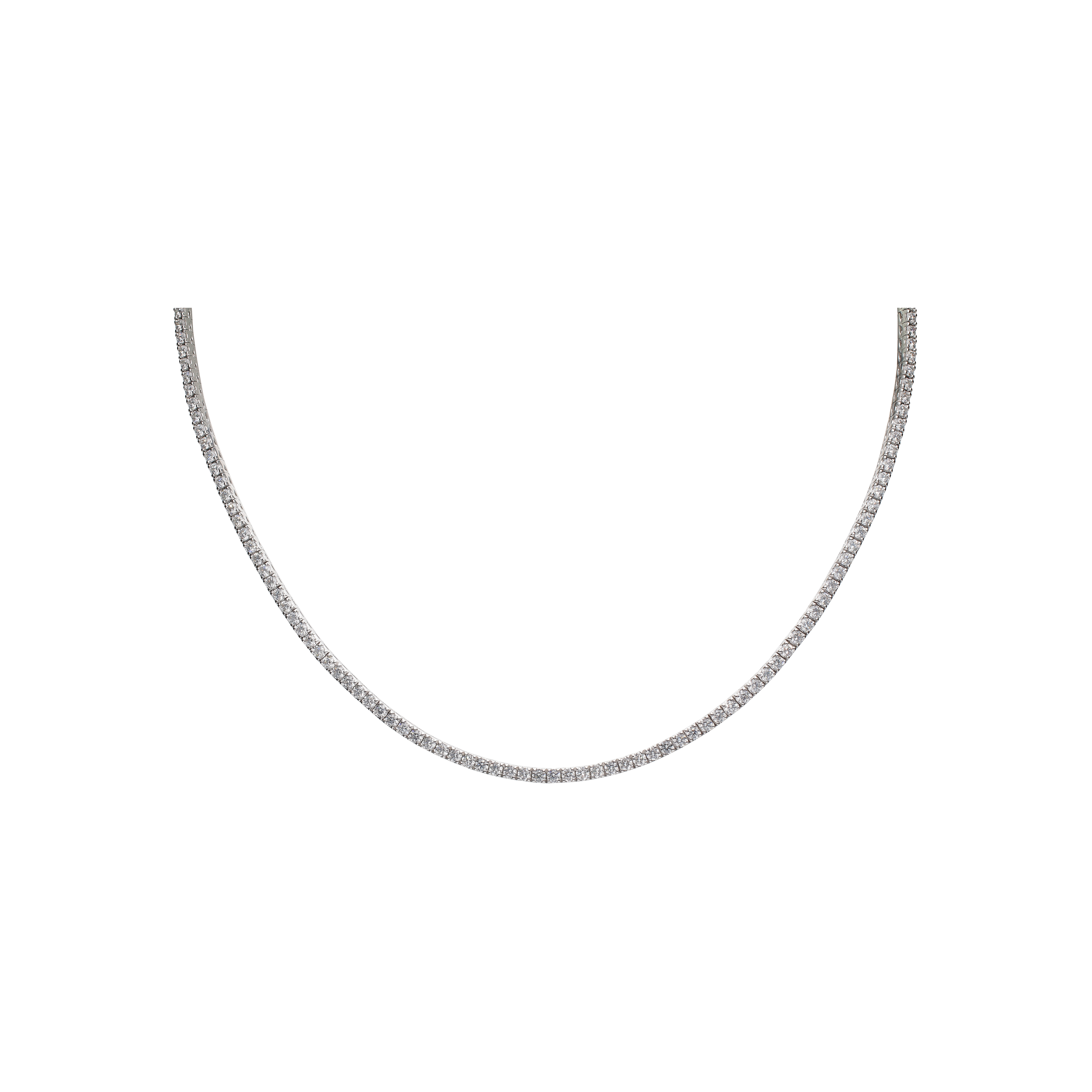 Bartorelli Italian Jewels | GIROCOLLO TENNIS IN ORO BIANCO E DIAMANTI BIANCHI - 045-3044 (1)