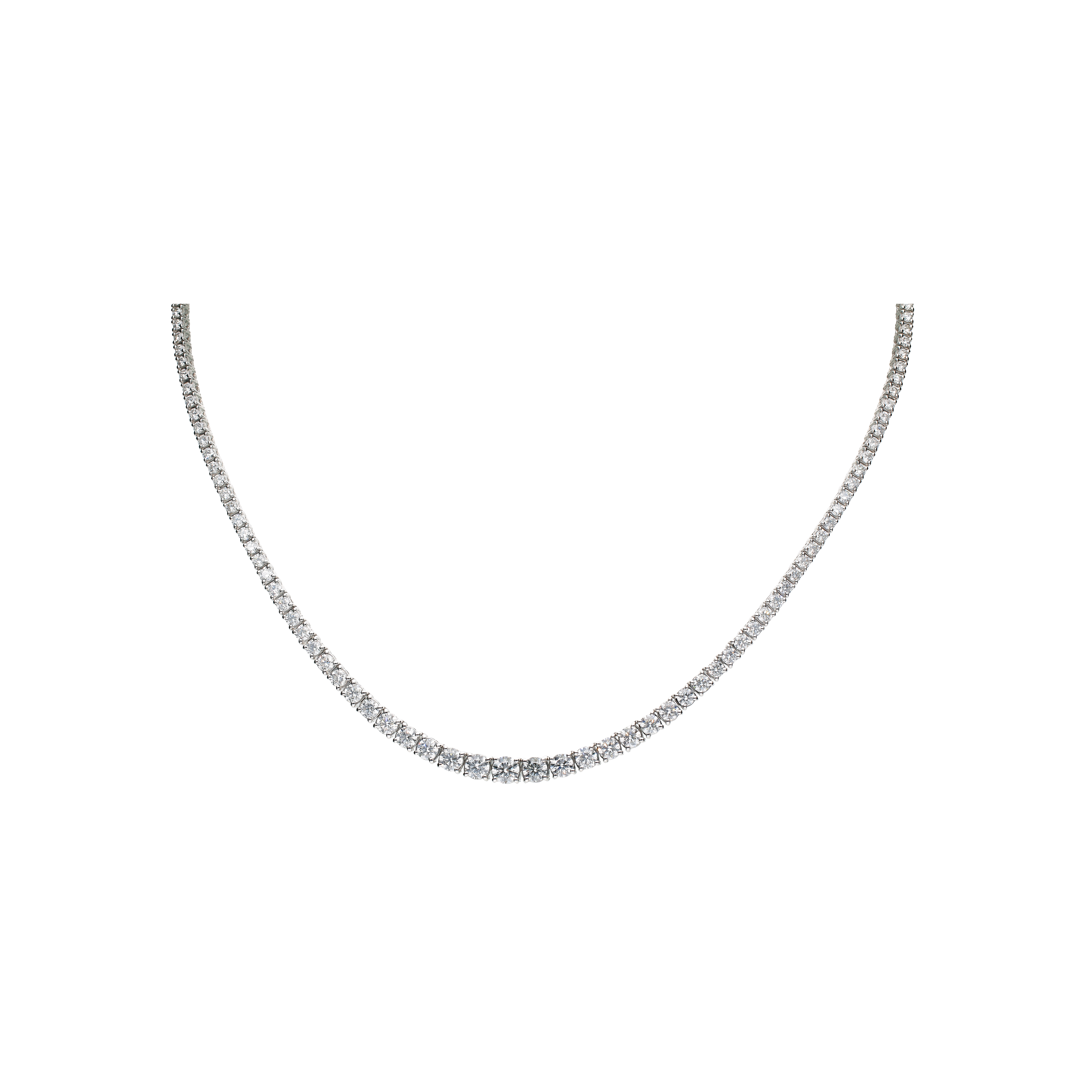 Bartorelli Italian Jewels | COLLANA TENNIS IN ORO BIANCO CON DIAMANTI A SCALARE - 171-2479-30 (1)