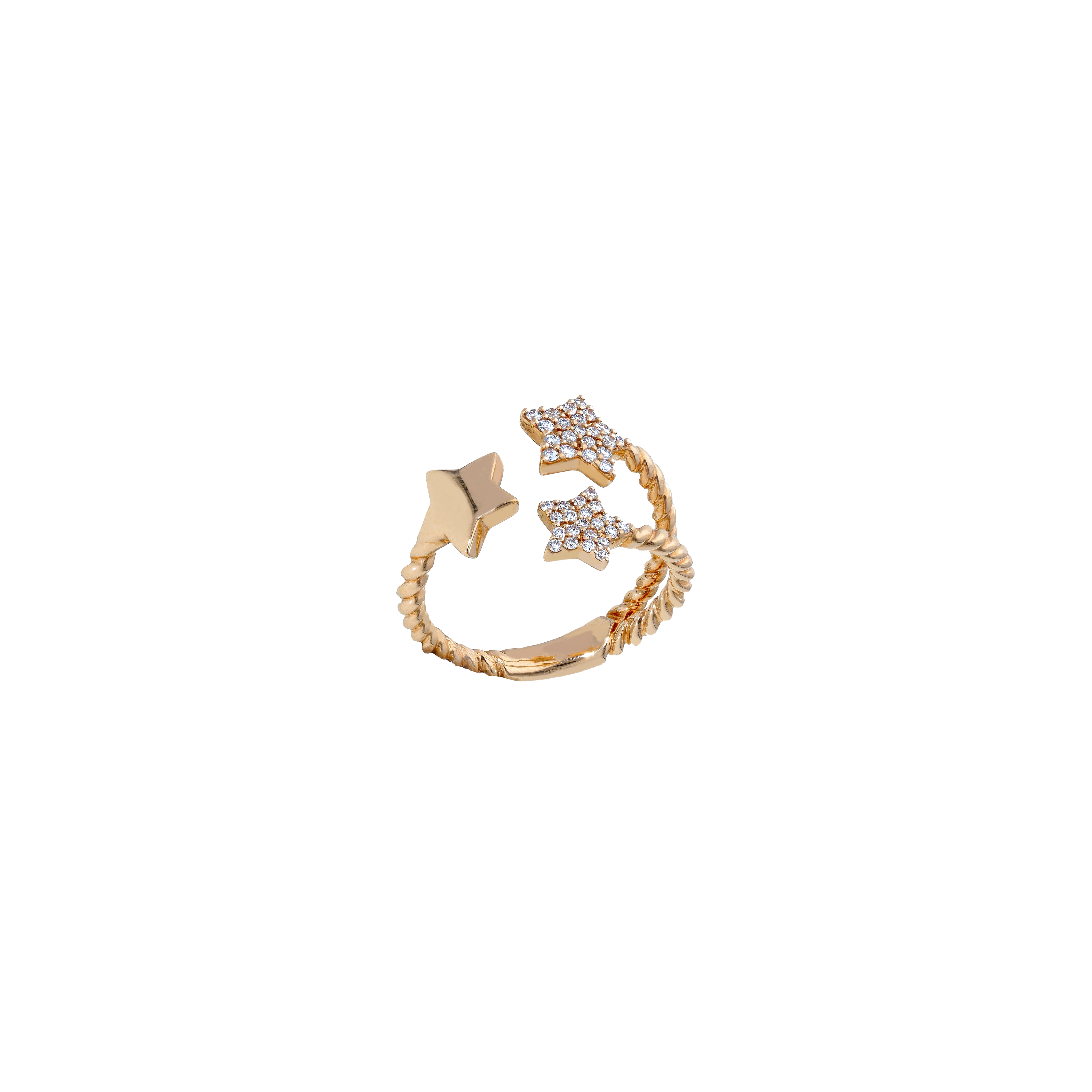 Bartorelli Italian Jewels | ANELLO IN ORO ROSA CON STELLE PAV&Eacute; DI DIAMANTI BIANCHI - 247037 (1)