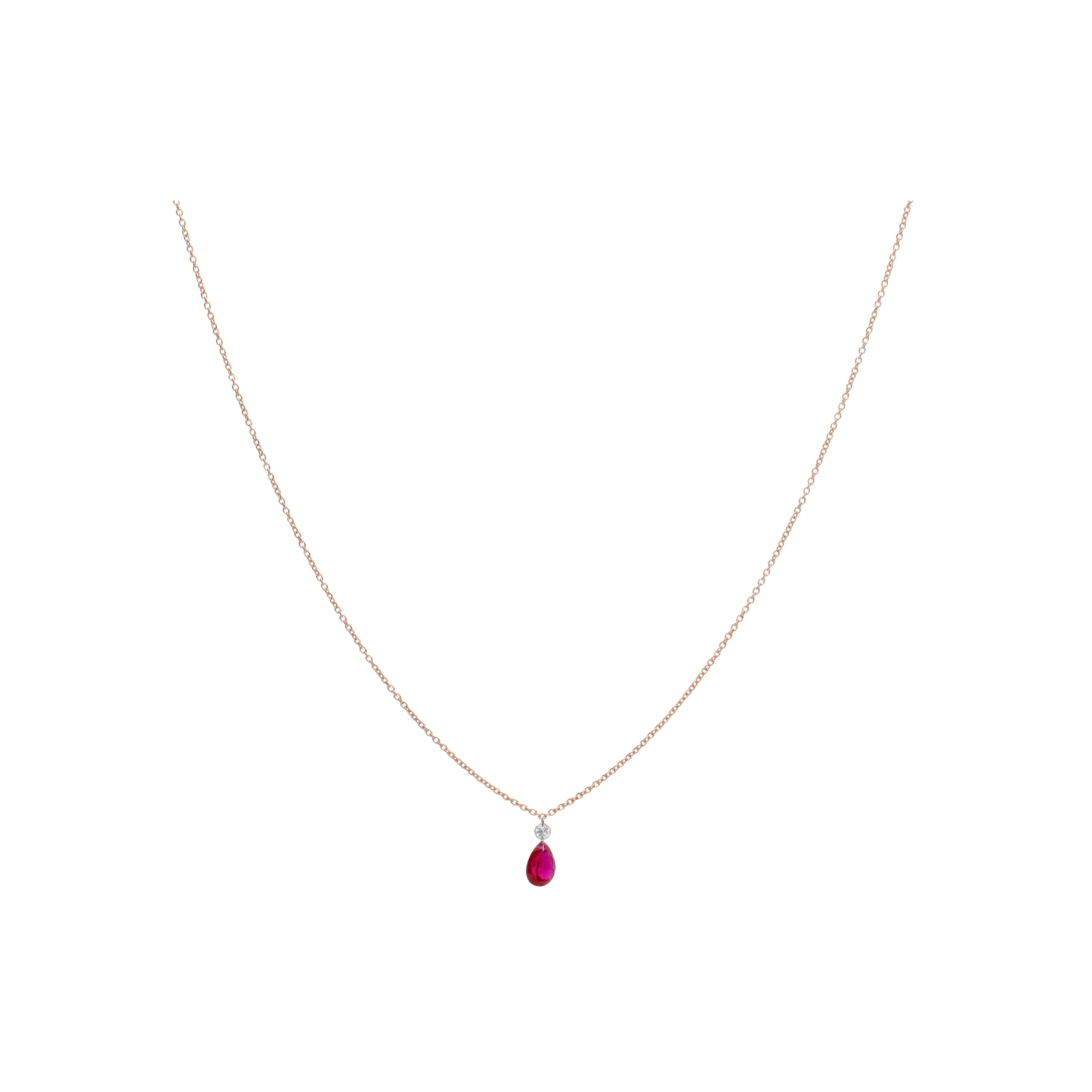 Bartorelli Italian Jewels | COLLANA IN ORO ROSA CON RUBINO E DIAMANTE - CO069/22-S0 (1)
