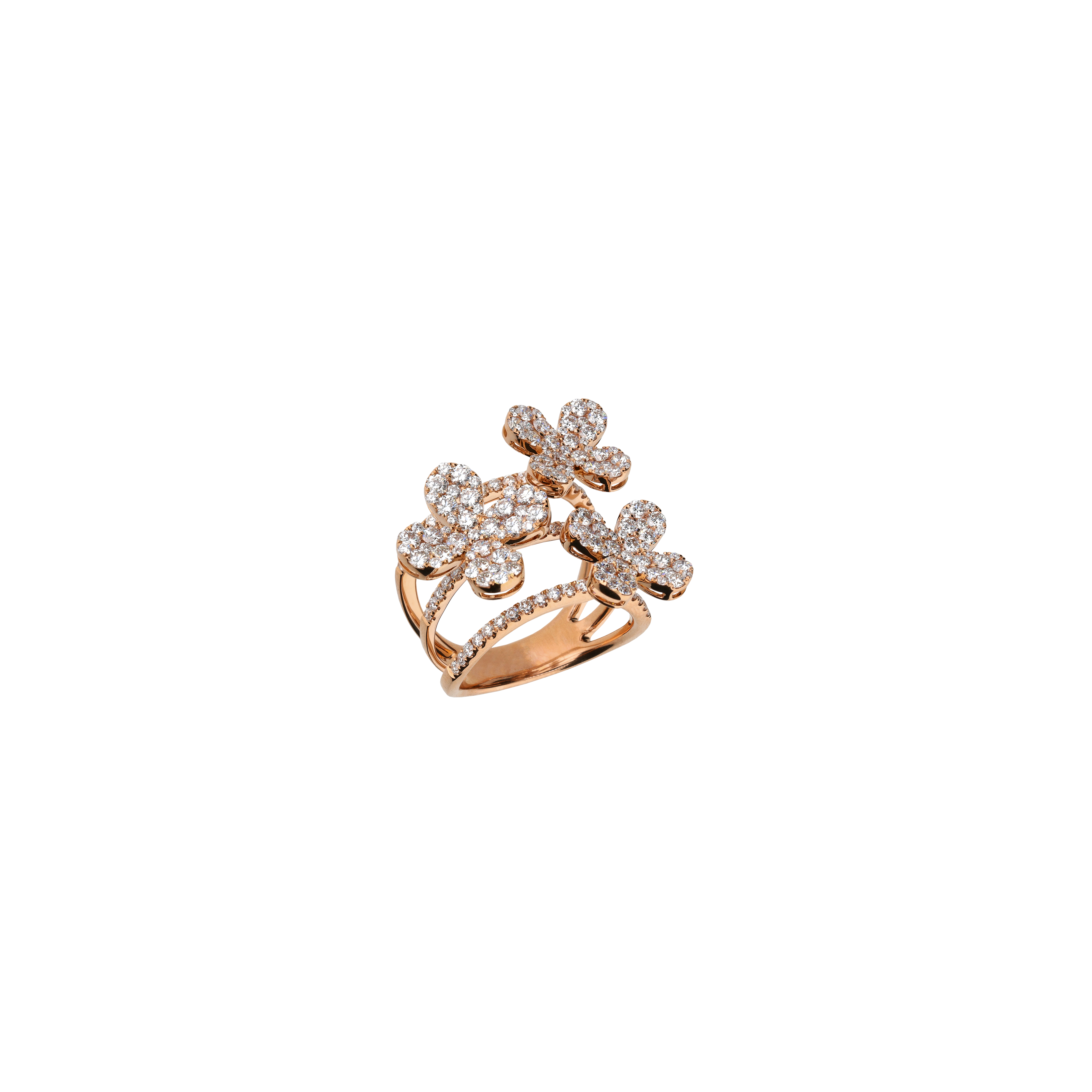 Bartorelli Italian Jewels | ANELLO IN ORO ROSA E FIORI DI DIAMANTI - 1AN0271604/1 (1)