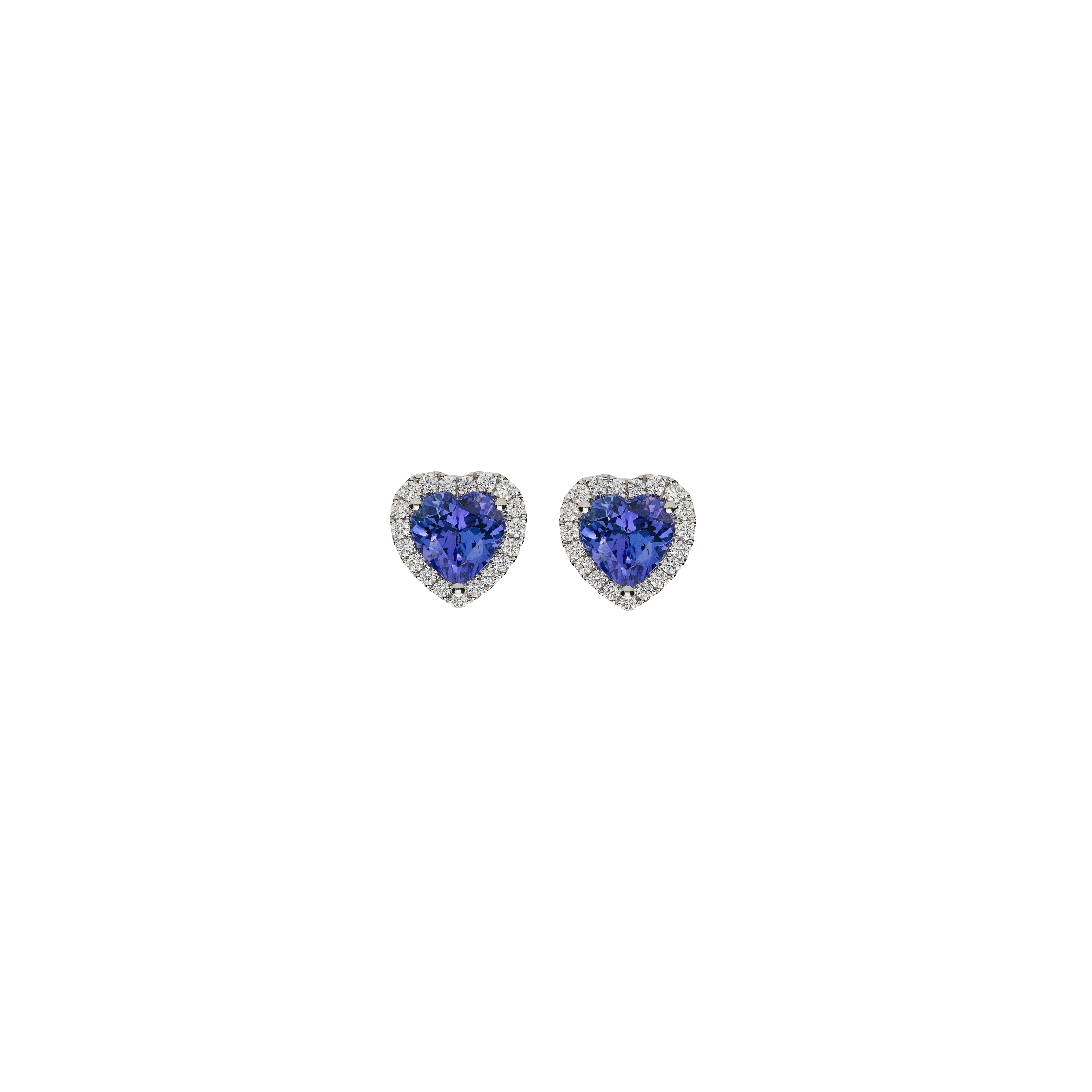 Bartorelli Italian Jewels | ORECCHINI CUORE A LOBO IN ORO BIANCO CON TANZANITE E DIAMANTI - 1PE0271245/5 (1)