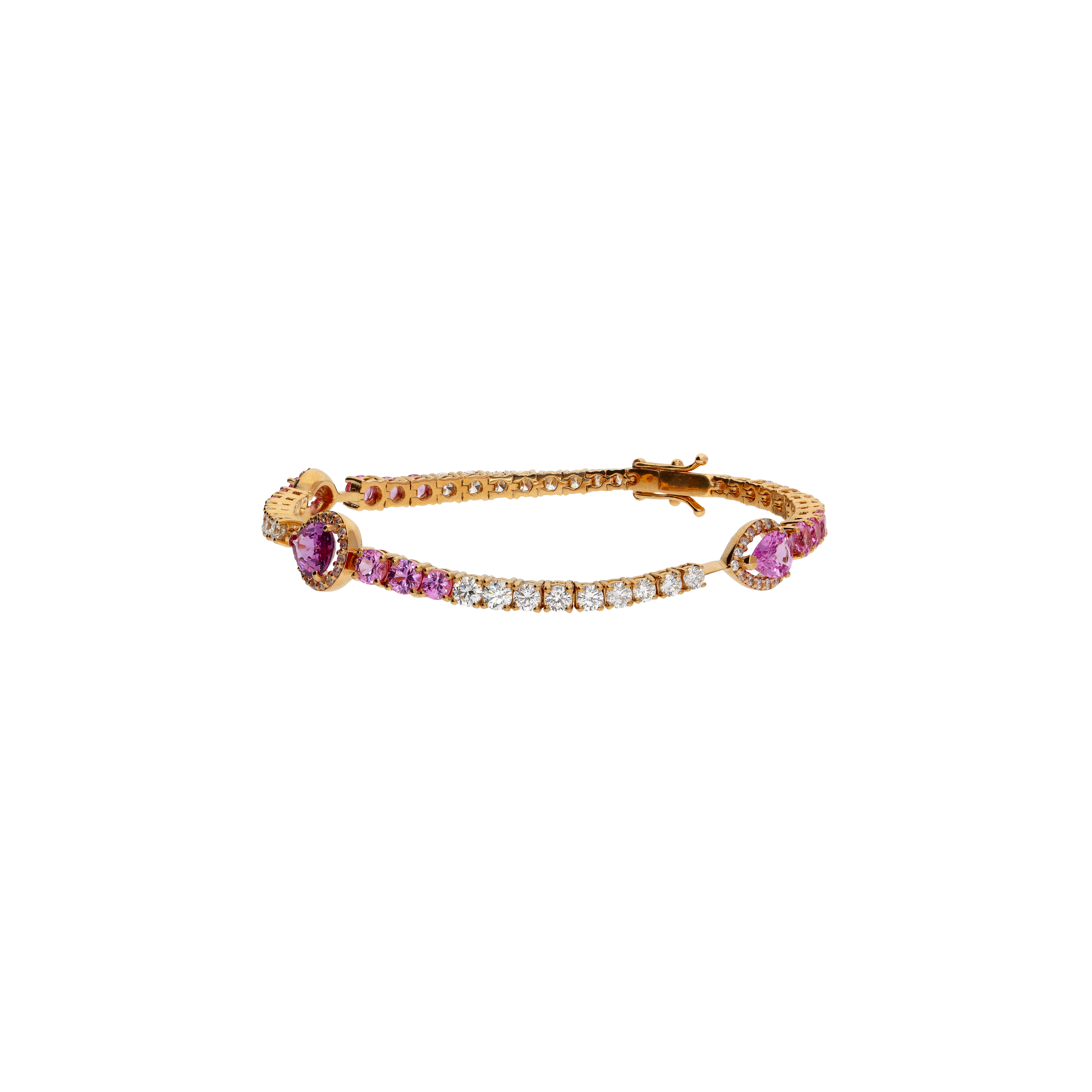 Bartorelli Italian Jewels | BRACCIALE TENNIS IN ORO ROSA CON ZAFFIRI ROSA E DIAMANTI - 1PU1790020/4 (1)