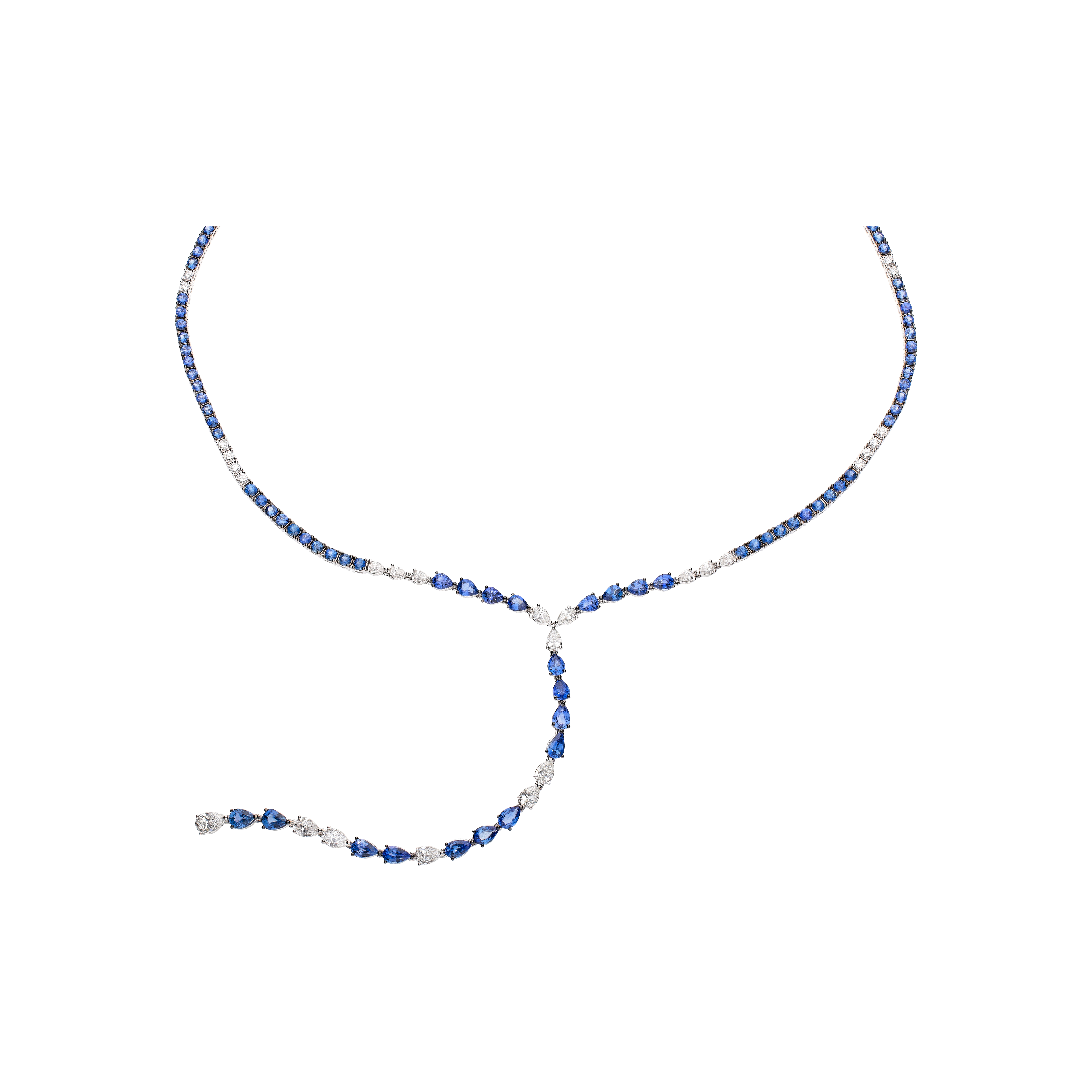 Bartorelli Italian Jewels | COLLANA IN ORO BIANCO CON ZAFFIRI BLU E DIAMANTI - 1GA1790036/3 (1)