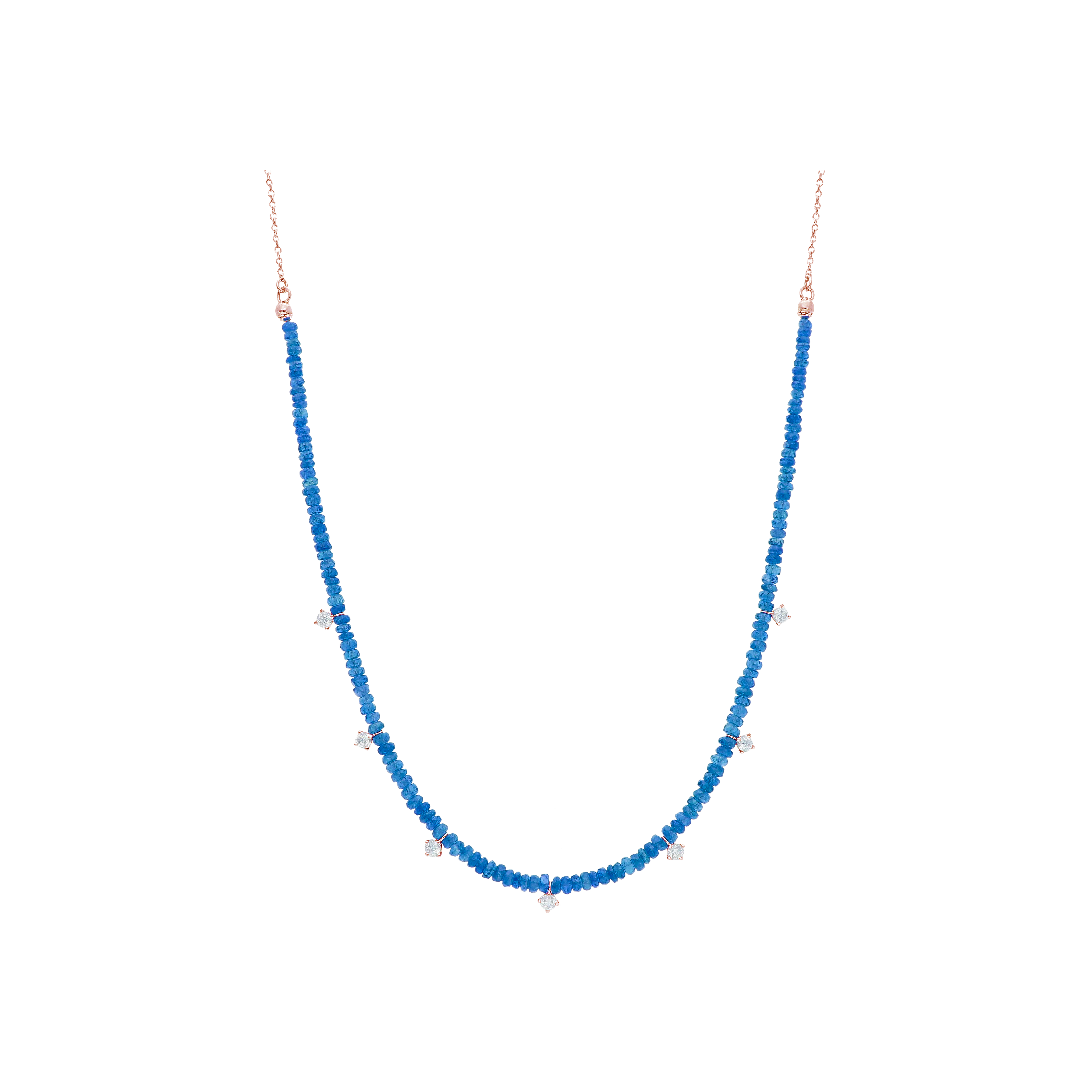 Bartorelli Italian Jewels | COLLANA GIROCOLLO IN ORO ROSA CON ZAFFIRI BLU E DIAMANTI - 252746 (1)