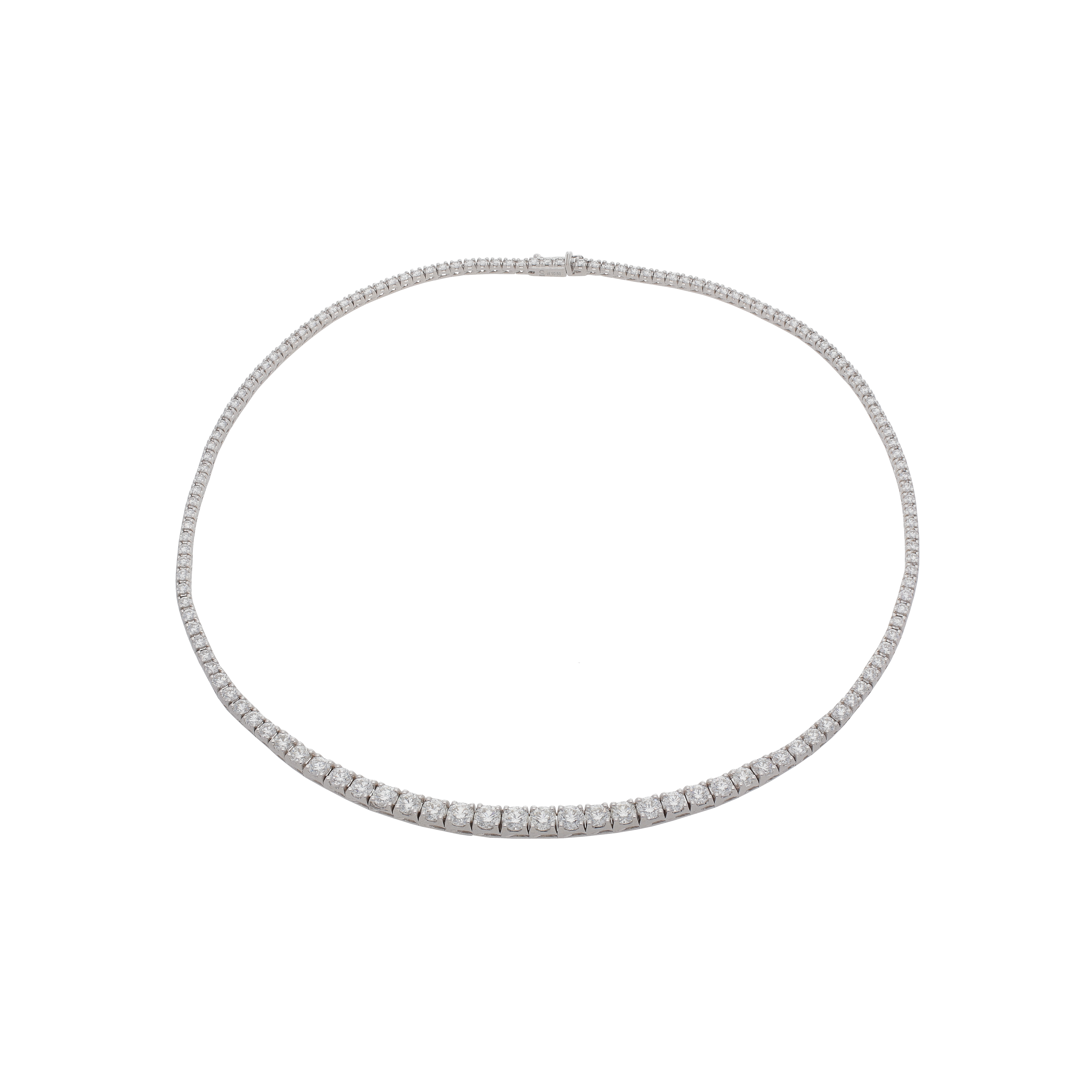 Bartorelli Italian Jewels | GIROCOLLO TENNIS IN ORO BIANCO CON DIAMANTI A SCALARE - 045-3170 (1)