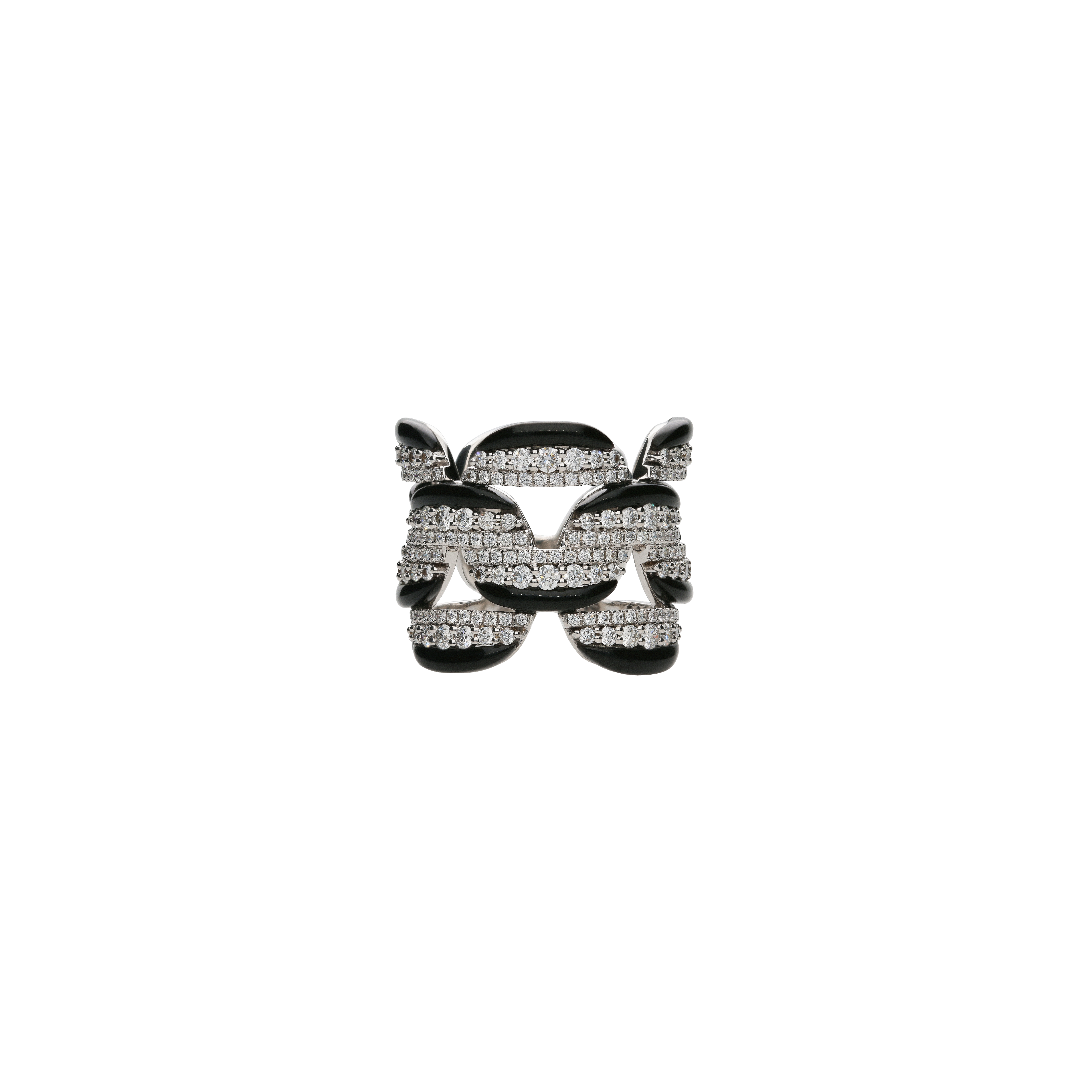 Bartorelli Italian Jewels | ANELLO IN ORO BIANCO CON CERAMICA NERA E DIAMANTI - 1AN0271659/C2 (2)