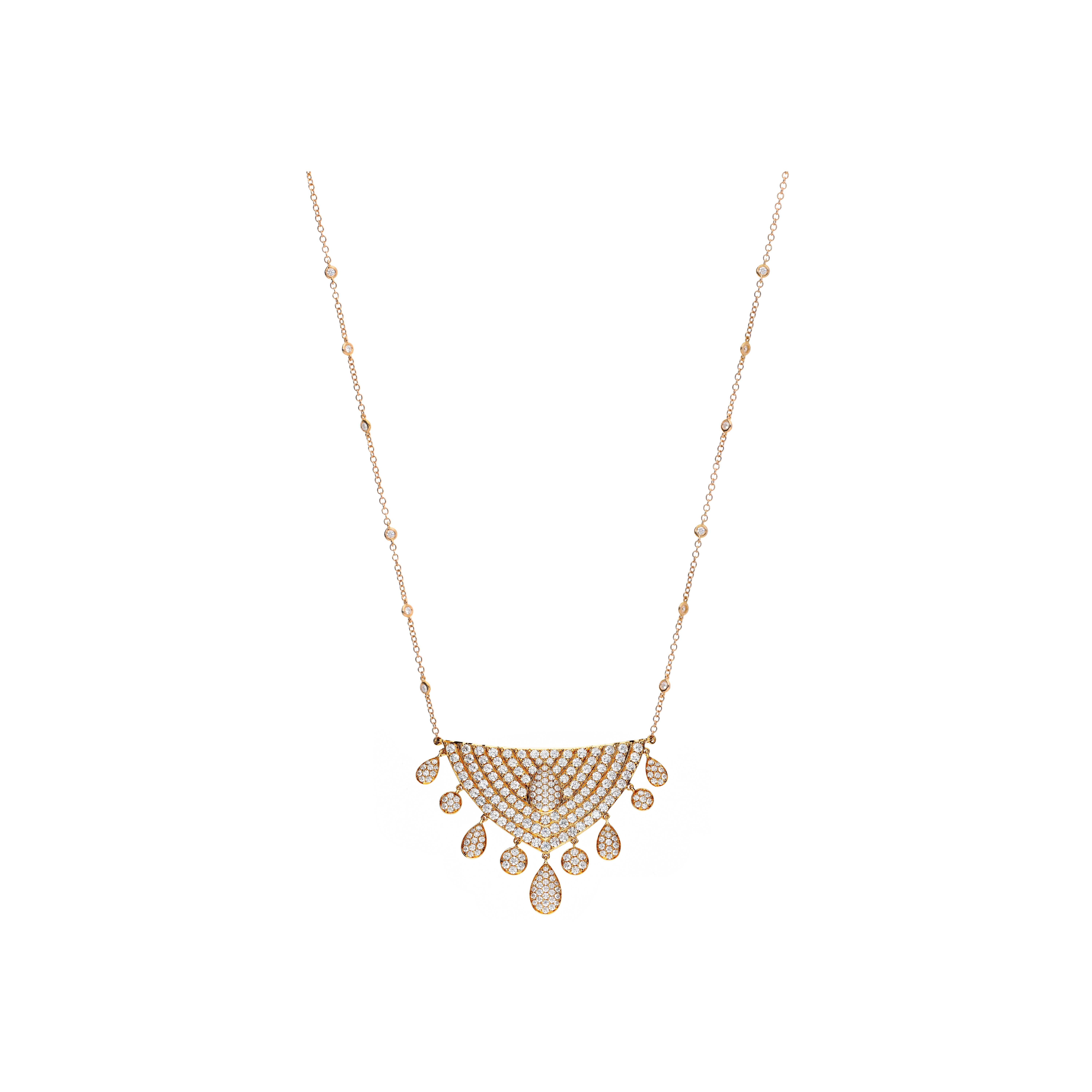 Bartorelli Italian Jewels | COLLANA IN ORO ROSA CON PENDENTE FULL PAV&Eacute; DI DIAMANTI - 1GA0270156/1 (1)
