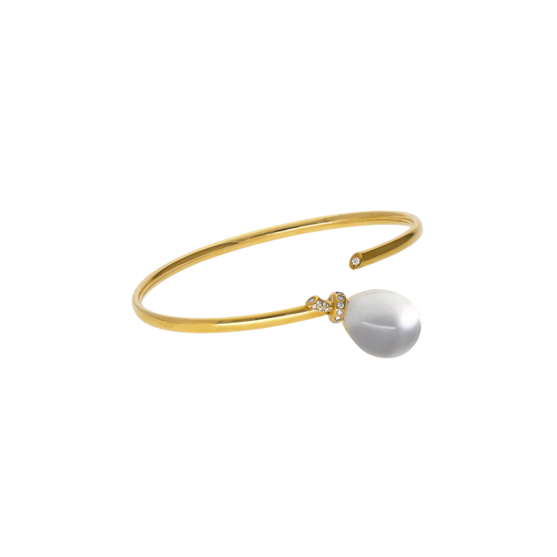 Vhernier | BRACCIALE PALLONCINO MINI IN ORO GIALLO CON DIAMANTI, MADREPERLA BIANCA E CRISTALLO DI ROCCA - 000786BR413 (1)