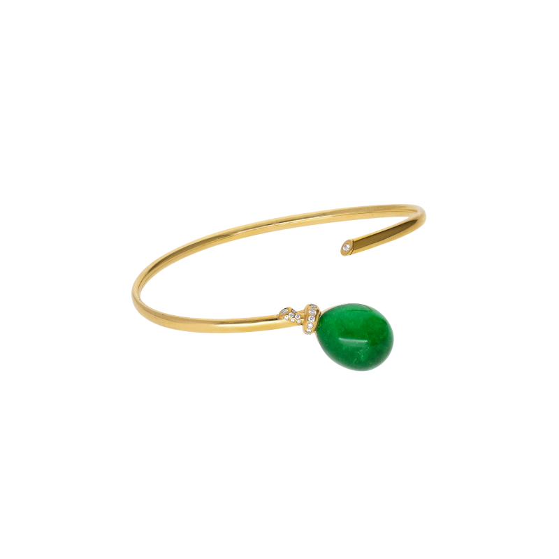 Vhernier | BRACCIALE PALLONCINO MINI IN ORO GIALLO CON DIAMANTI, GIADA E CRISTALLO DI ROCCA - 000786BR427 (1)